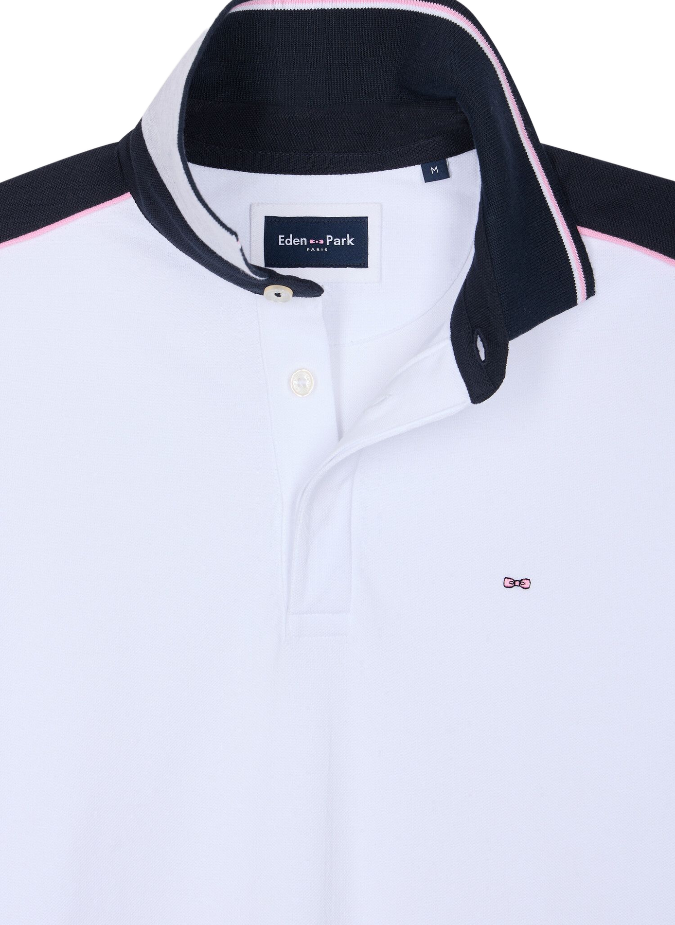 Polo manches longues en coton EDEN PARK White