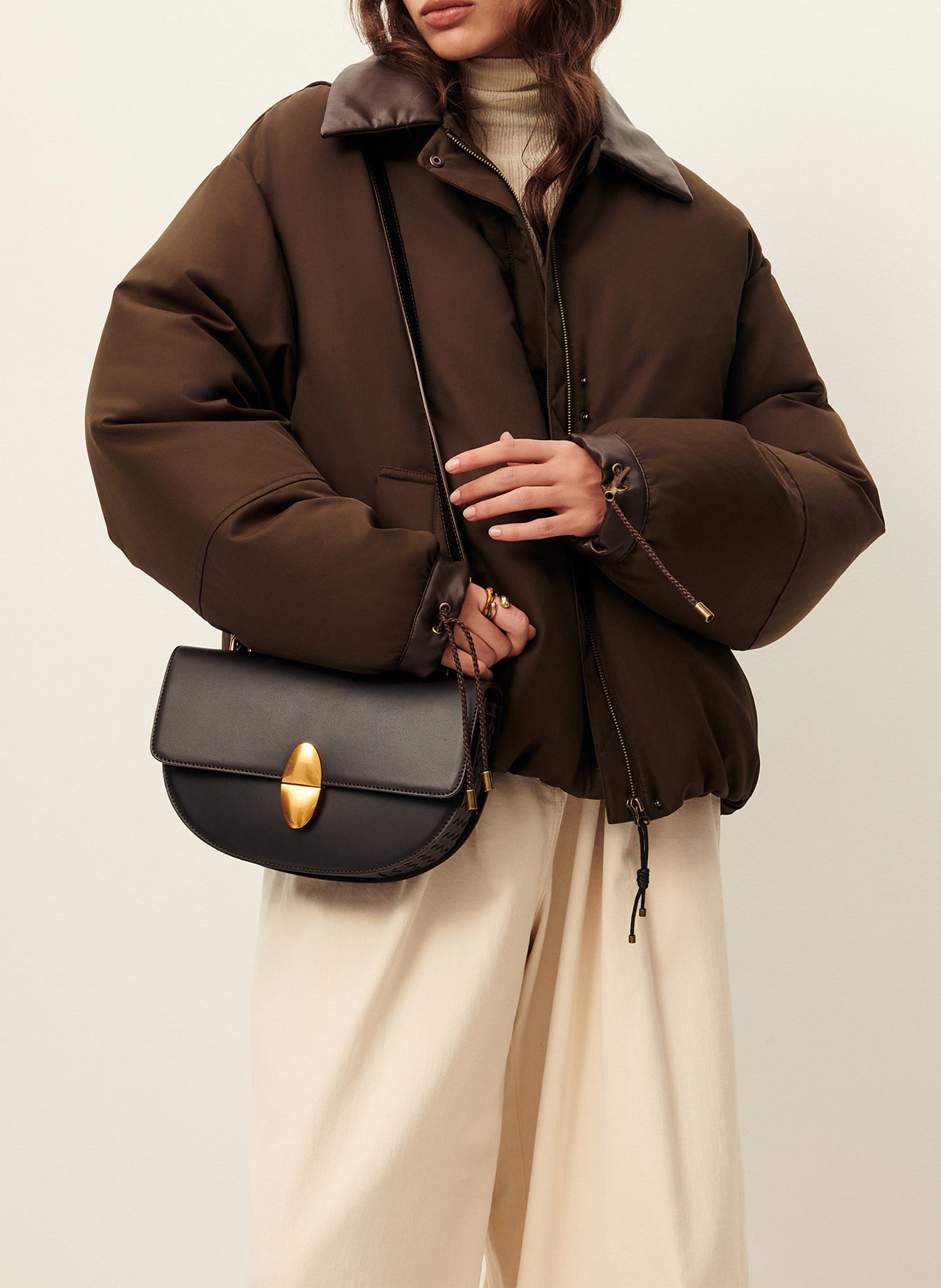 Manteau ample zippé uni livingcold SESSUN Kaki