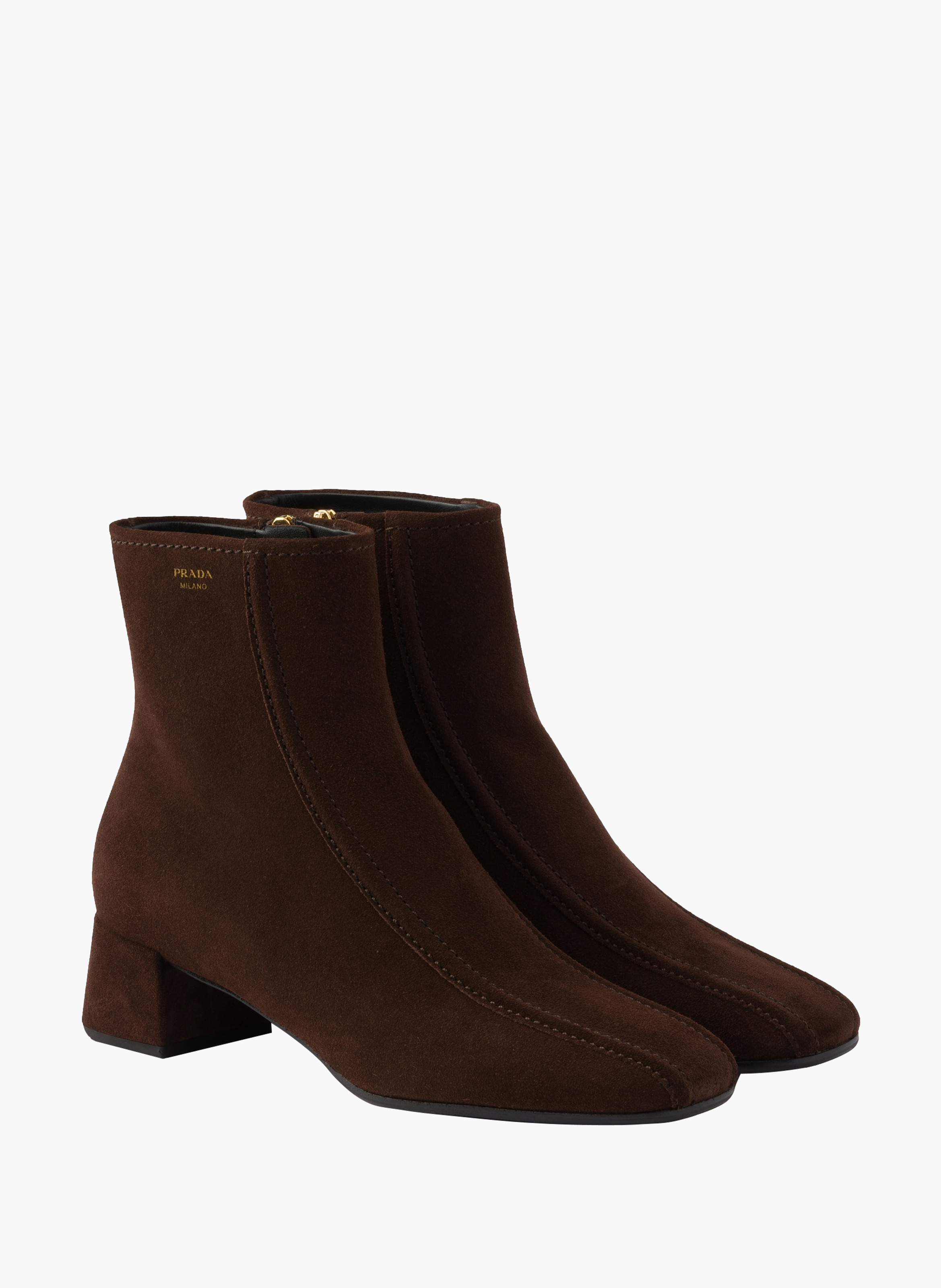Bottines en veau velours PRADA Marron