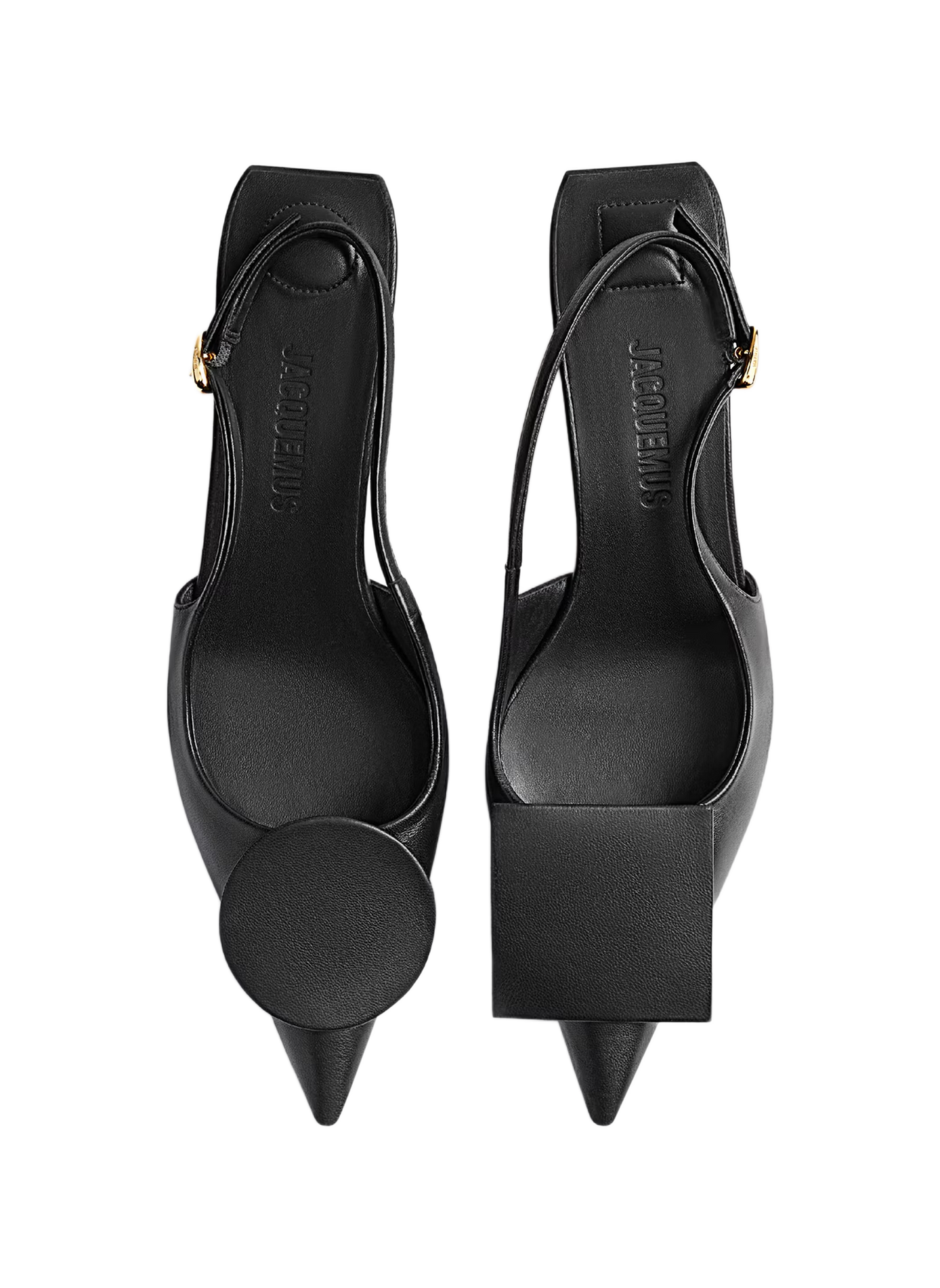 Les slingbacks Duelo de tacón bajo en piel de cordero JACQUEMUS Negro