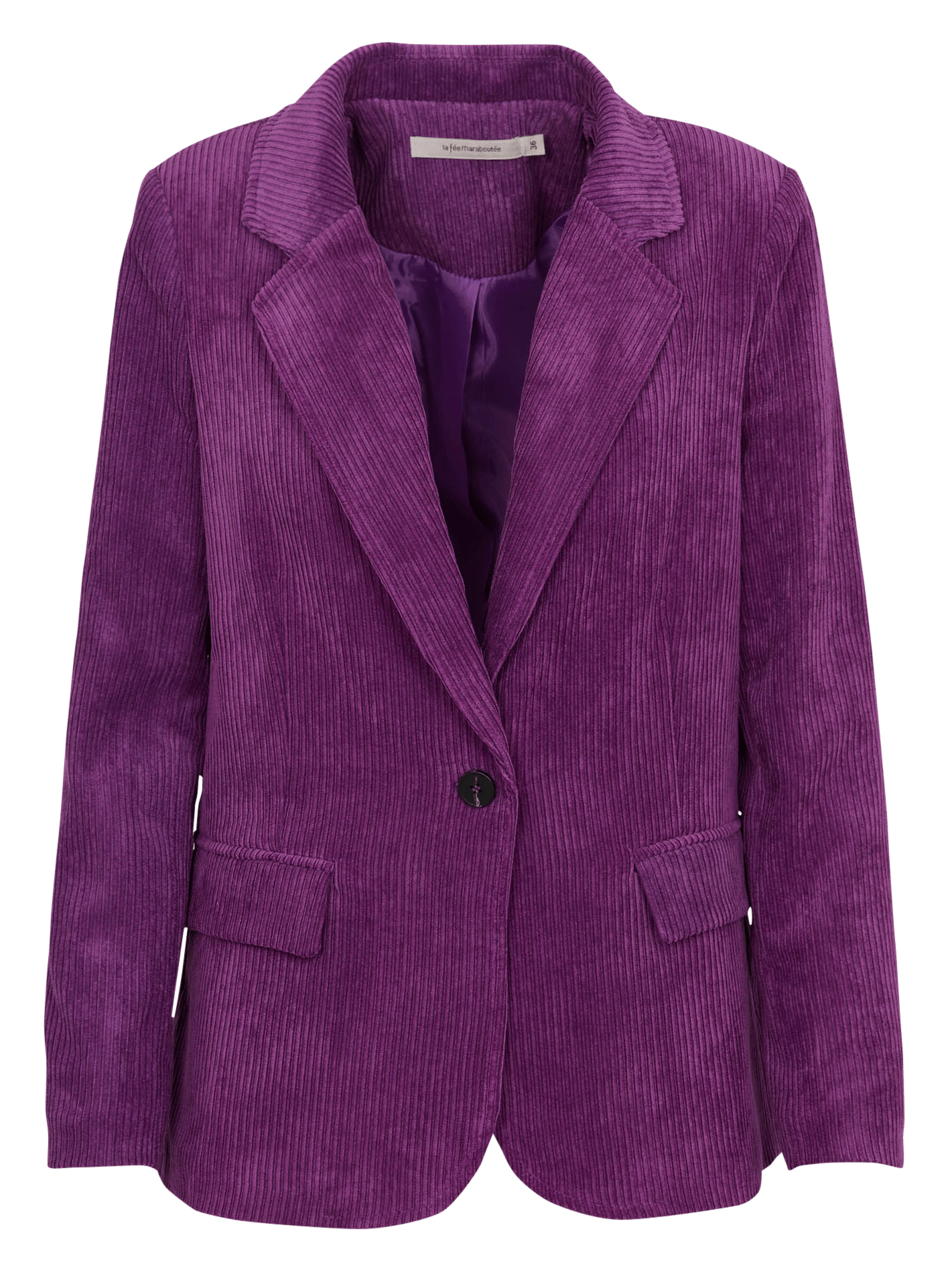 Recht gesneden blazer van ribfluweel LA FEE MARABOUTEE Paars