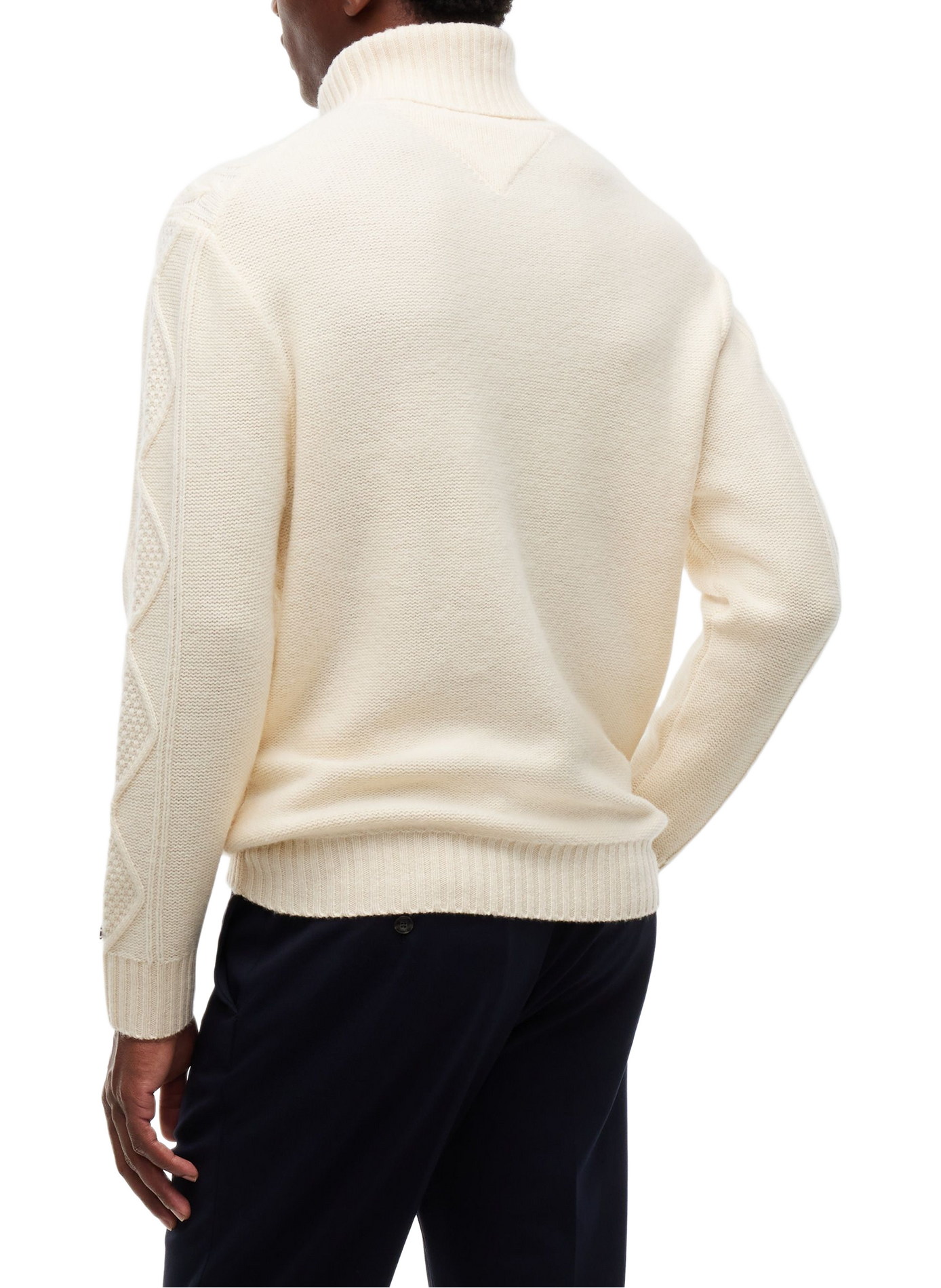Straight-fit turtleneck sweater in cashmere and wool TOMMY HILFIGER White