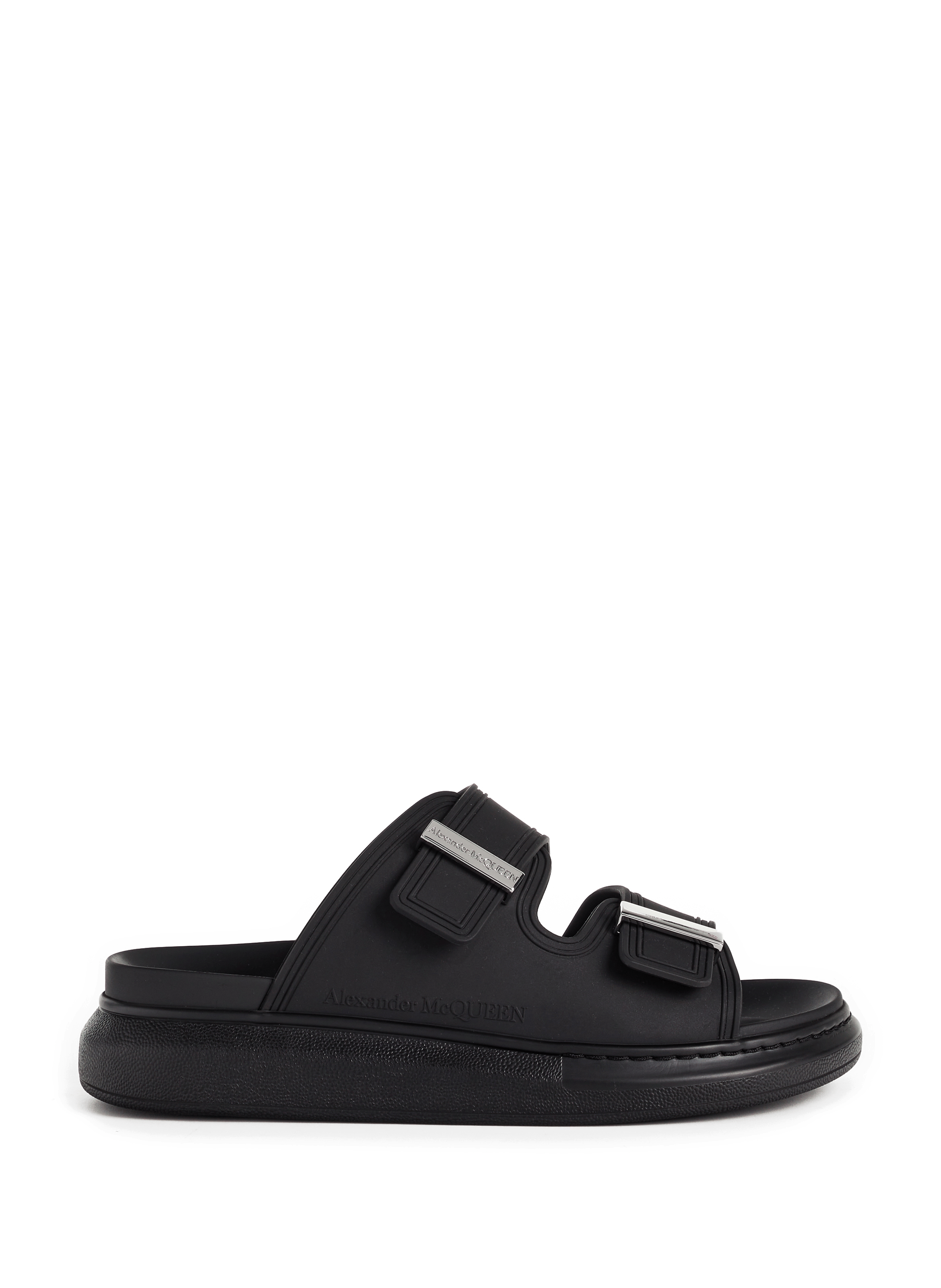 LEATHER UPPER AND RUBBER SOLE SANDAL ALEXANDER MCQUEEN Noir