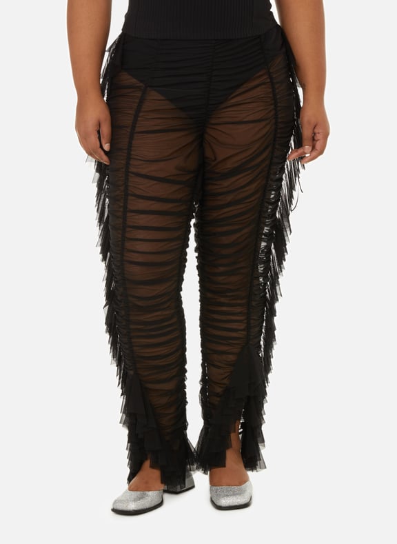 Ruched-effect trousers Black by ESTER MANAS ESTER MANAS Ruched-effect trousers Black
