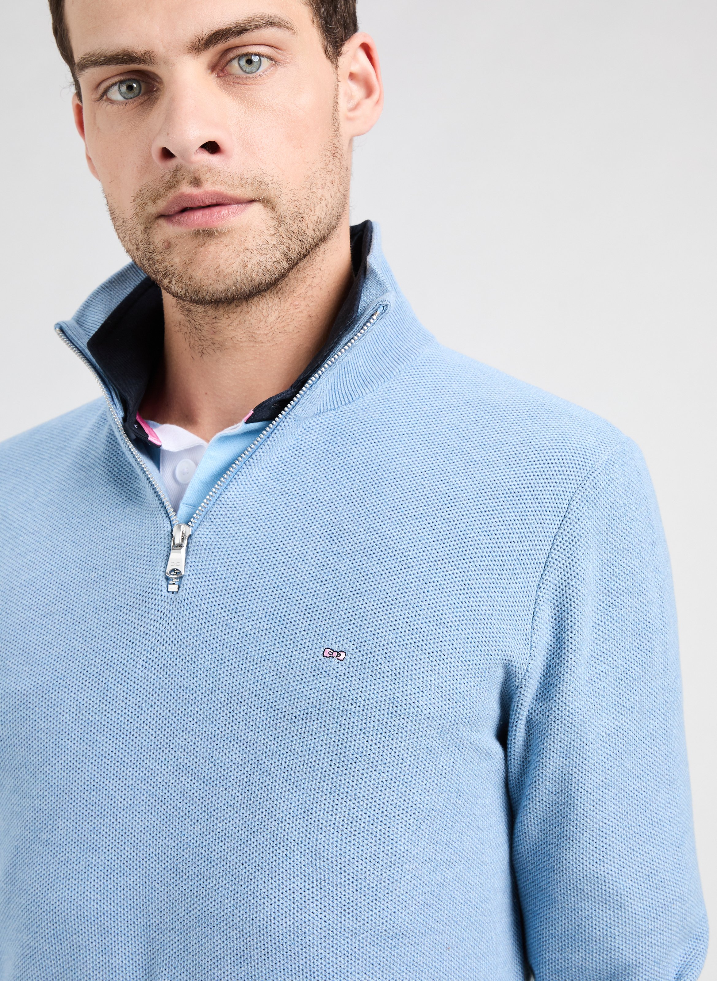 Cotton zip-up jumper EDEN PARK Blue