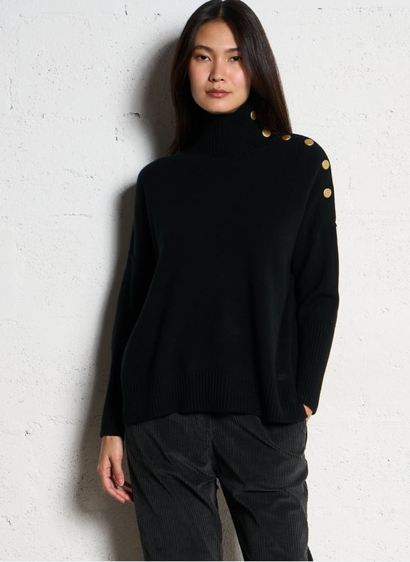 Pull à col montant en cachemire pinko Noir by KUJTEN KUJTEN Pull à col montant en cachemire pinko Noir