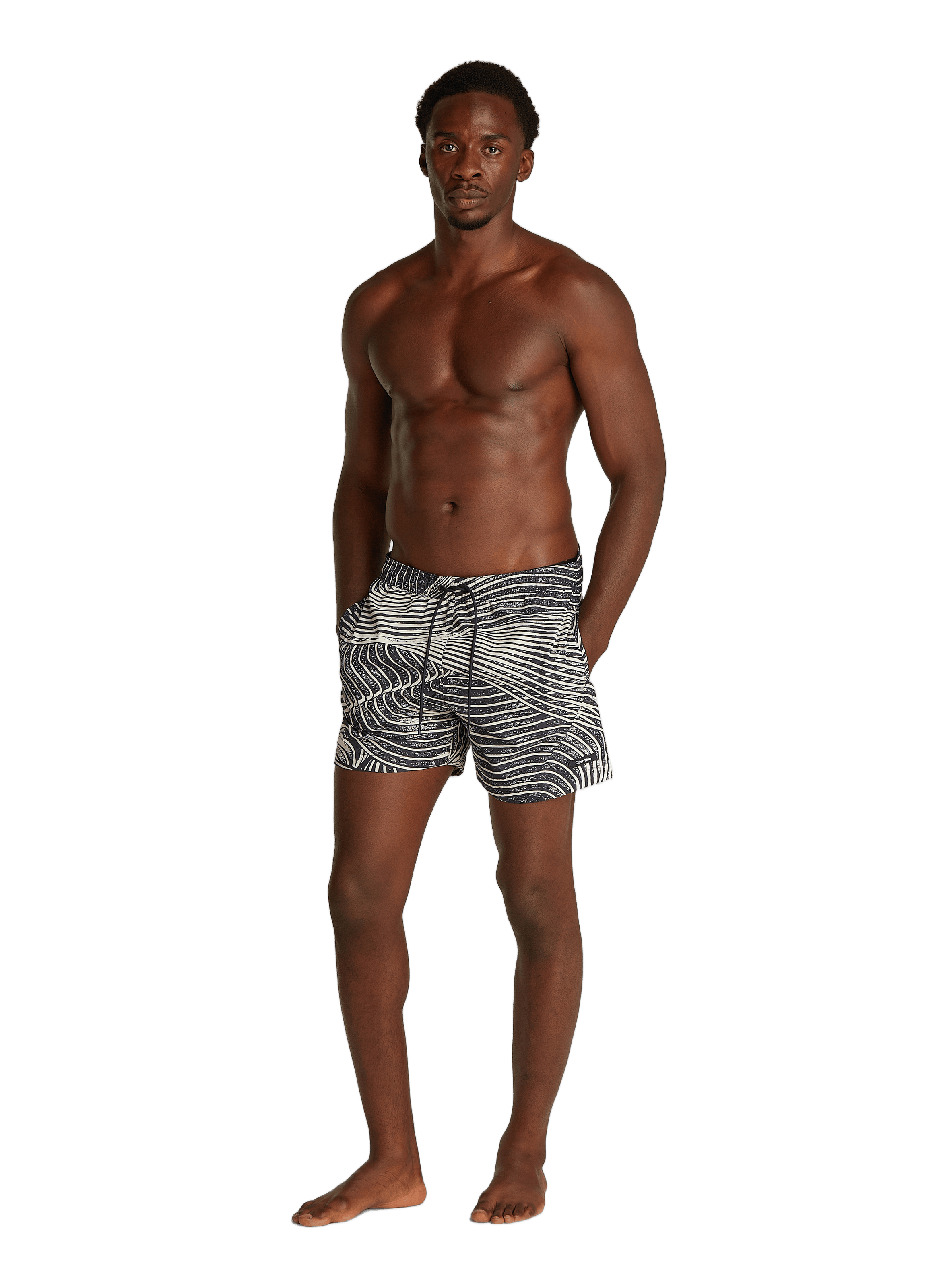 Short de bain à imprimé CALVIN KLEIN Noir