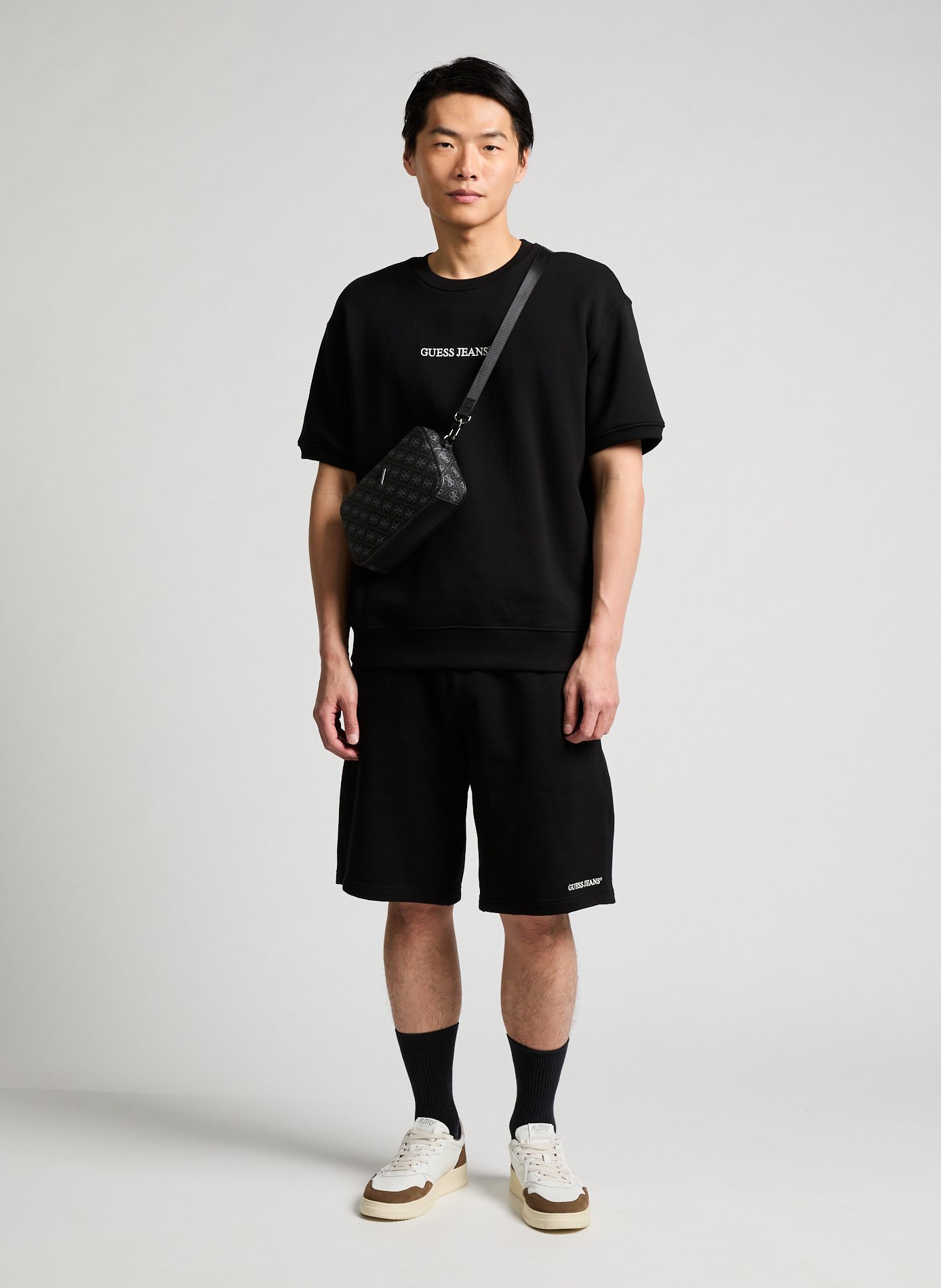 Printed crossbody bag GUESS Black