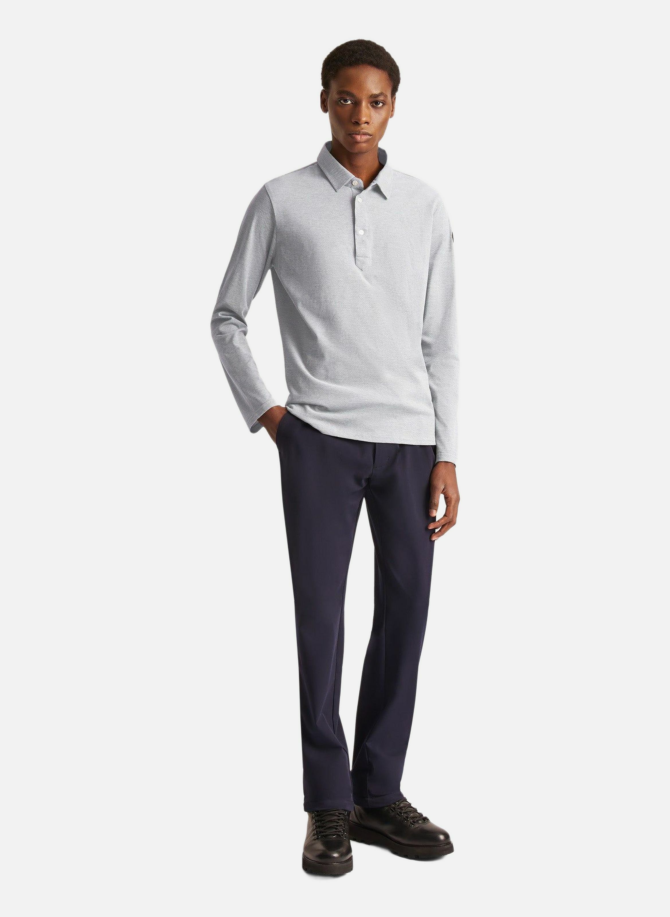 Polo manches longues giorgio col tailleur coupe regular FUSALP Gris