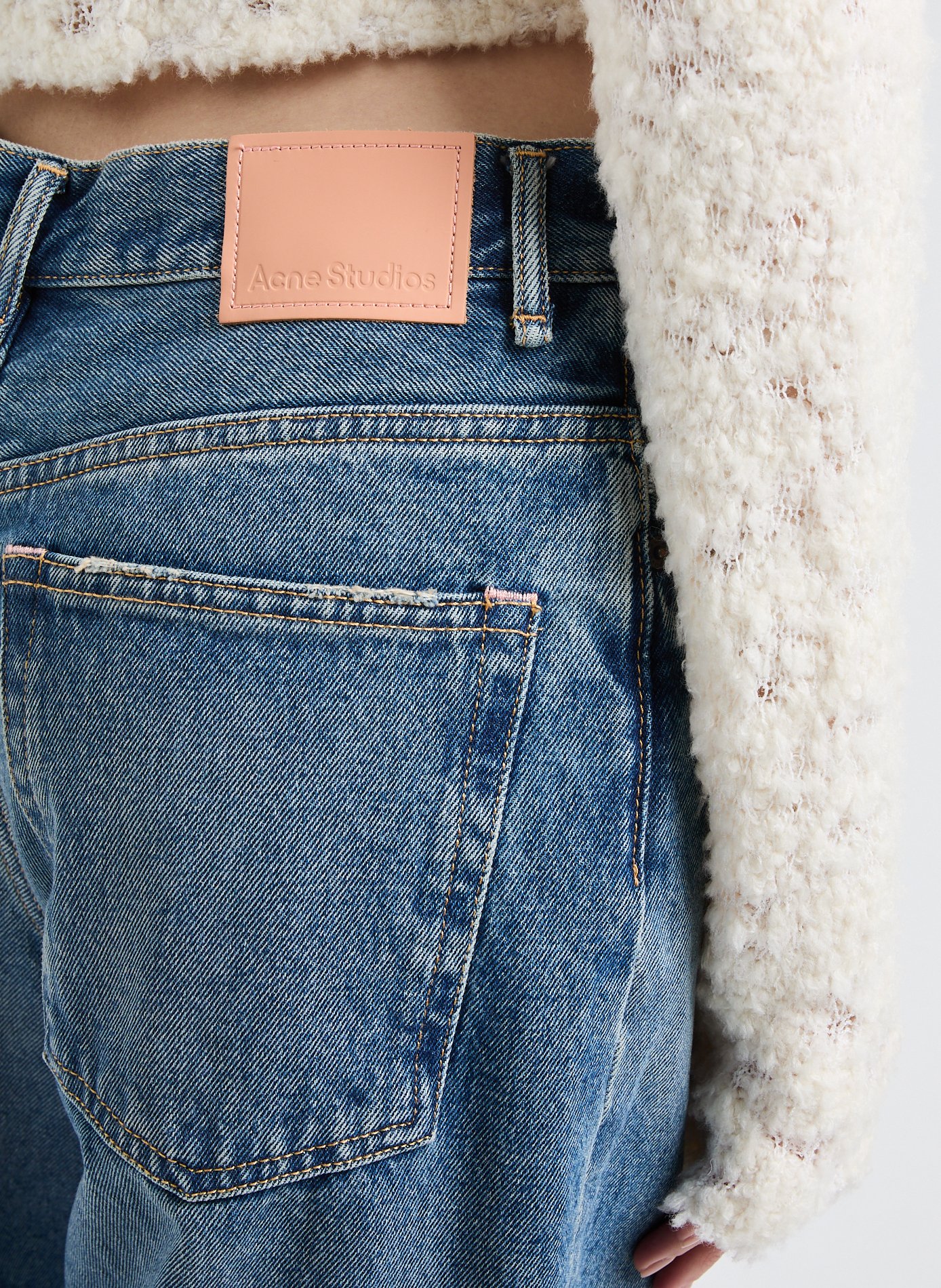 Jean coupe large effet usé  ACNE STUDIOS Bleu