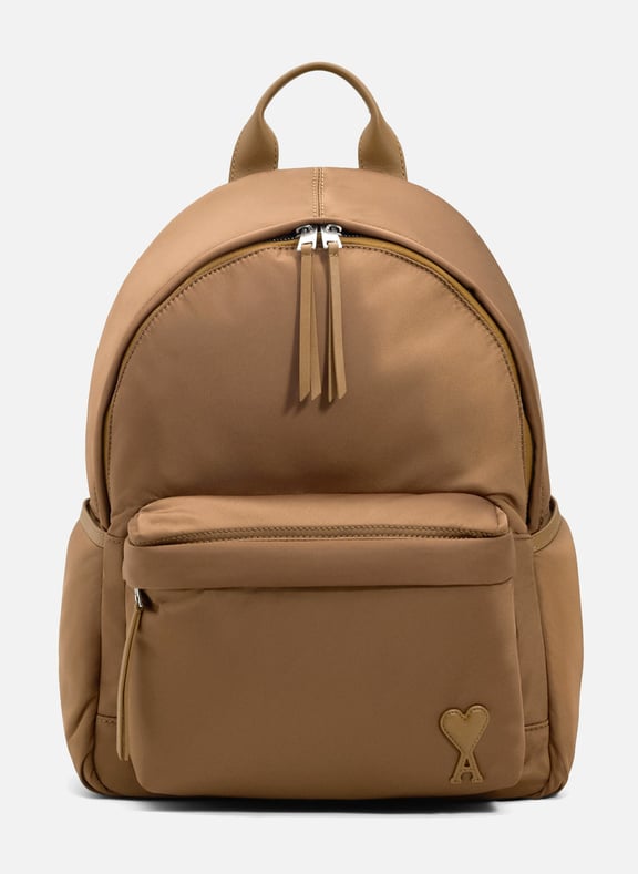 Sac a dos marcel en nylon ouatiné unisexe Marron by AMI PARIS AMI PARIS Sac a dos marcel en nylon ouatiné unisexe Marron