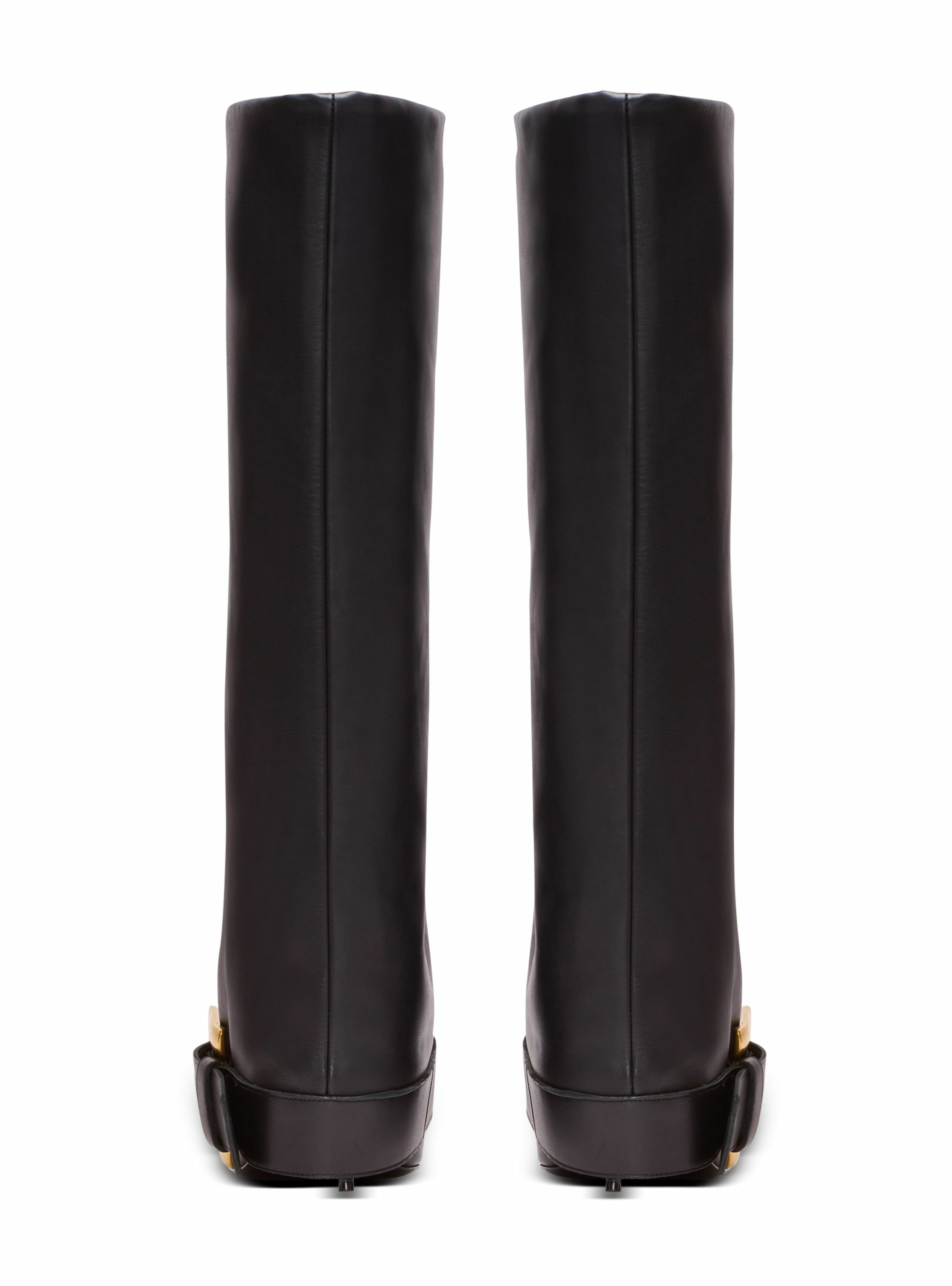 Bottes anthem en cuir de veau BALMAIN Noir