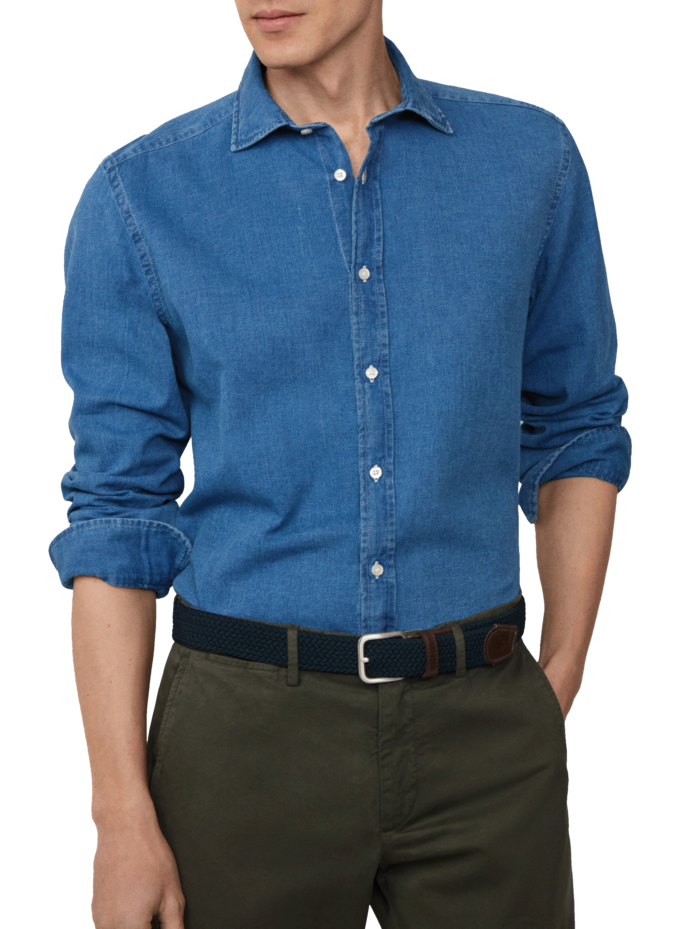 Woven cotton shirt Blue