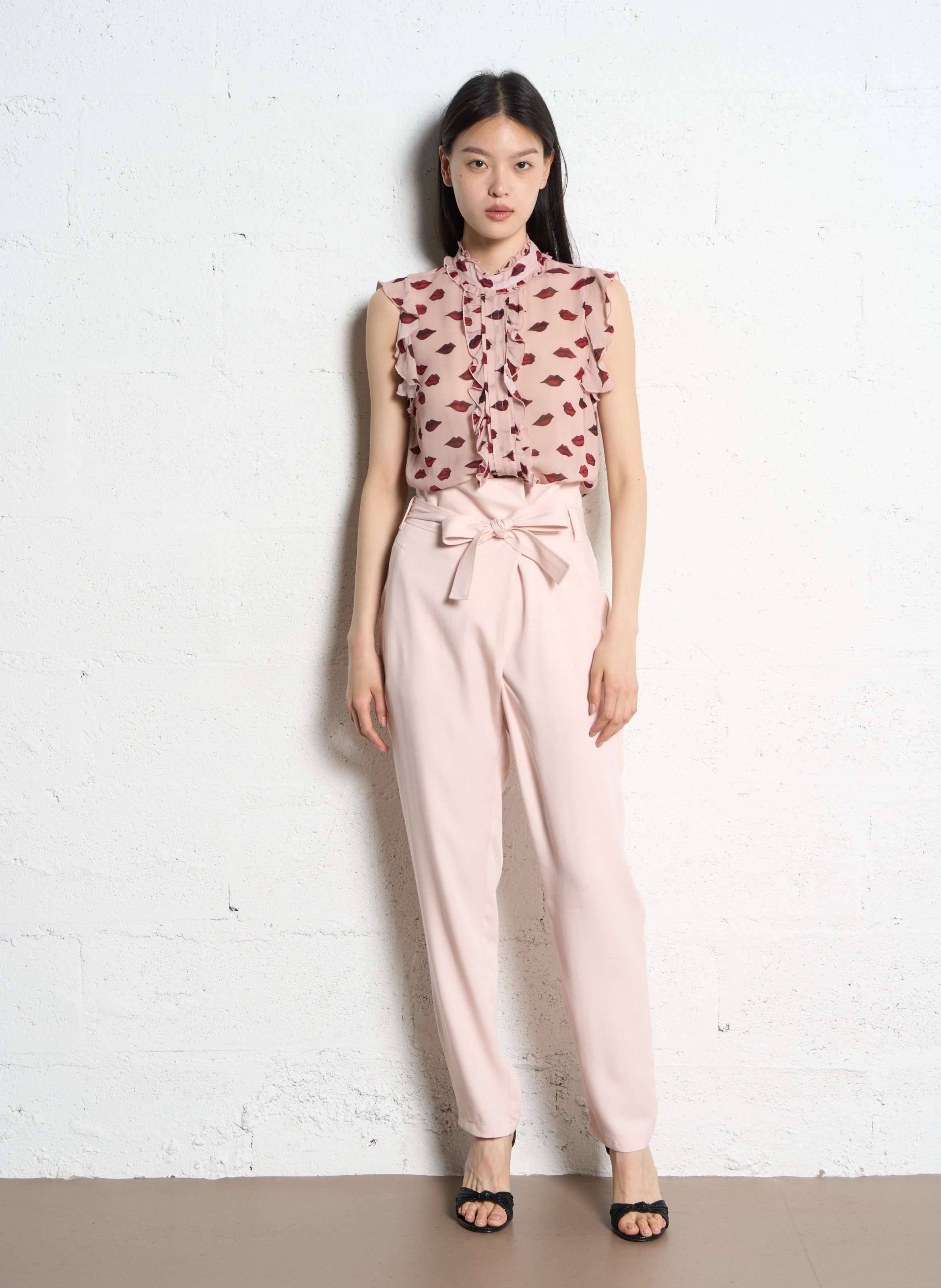 Pantalon de tailleur asymétrique IKKS Rose