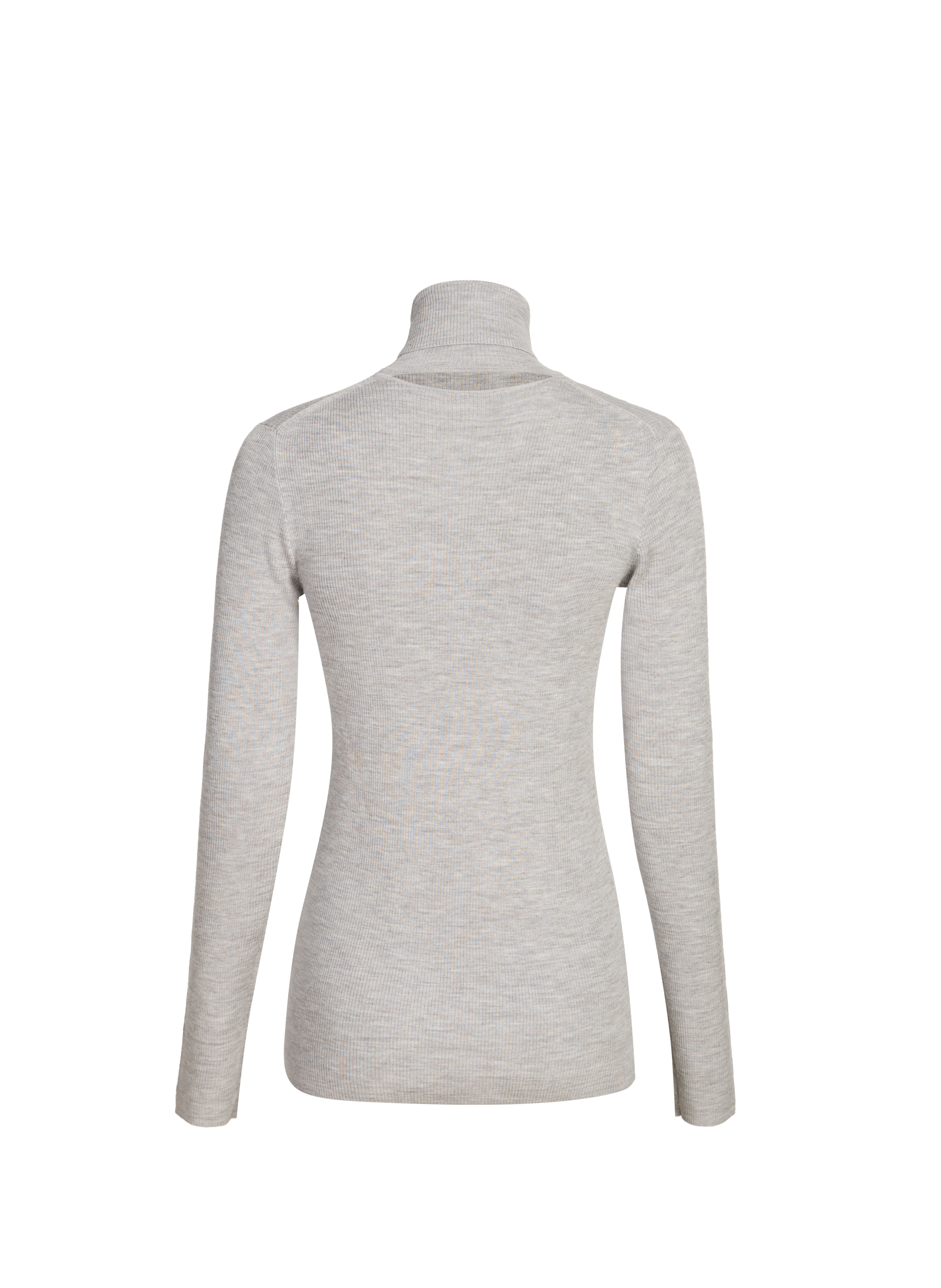 Top côtelé col montant en laine TIBI Gris