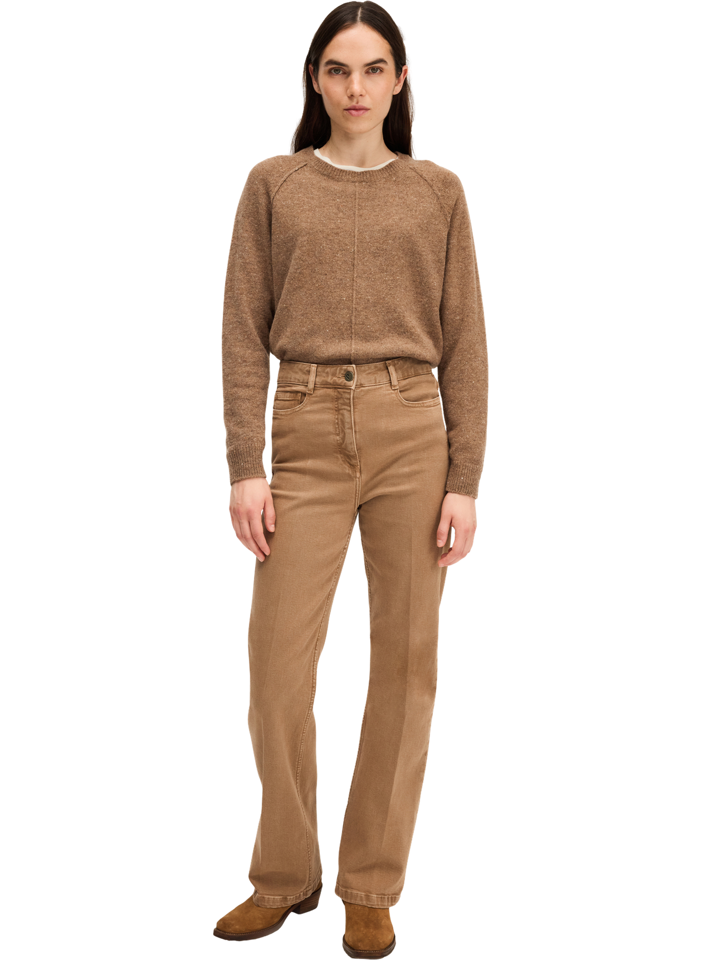 Jean large effet vieilli - carina PABLO Marron