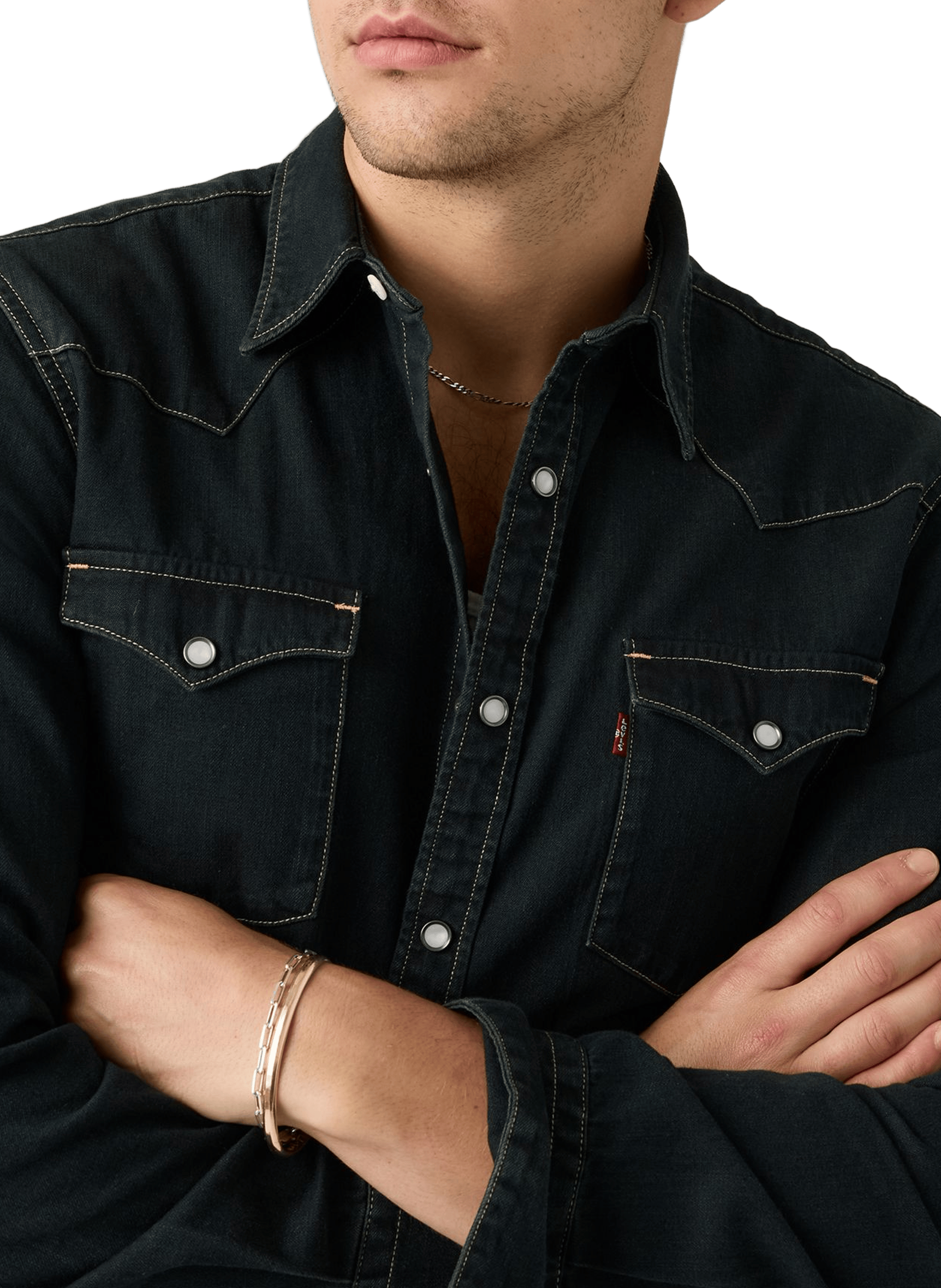 Bleached denim Shirt LEVI'S Black