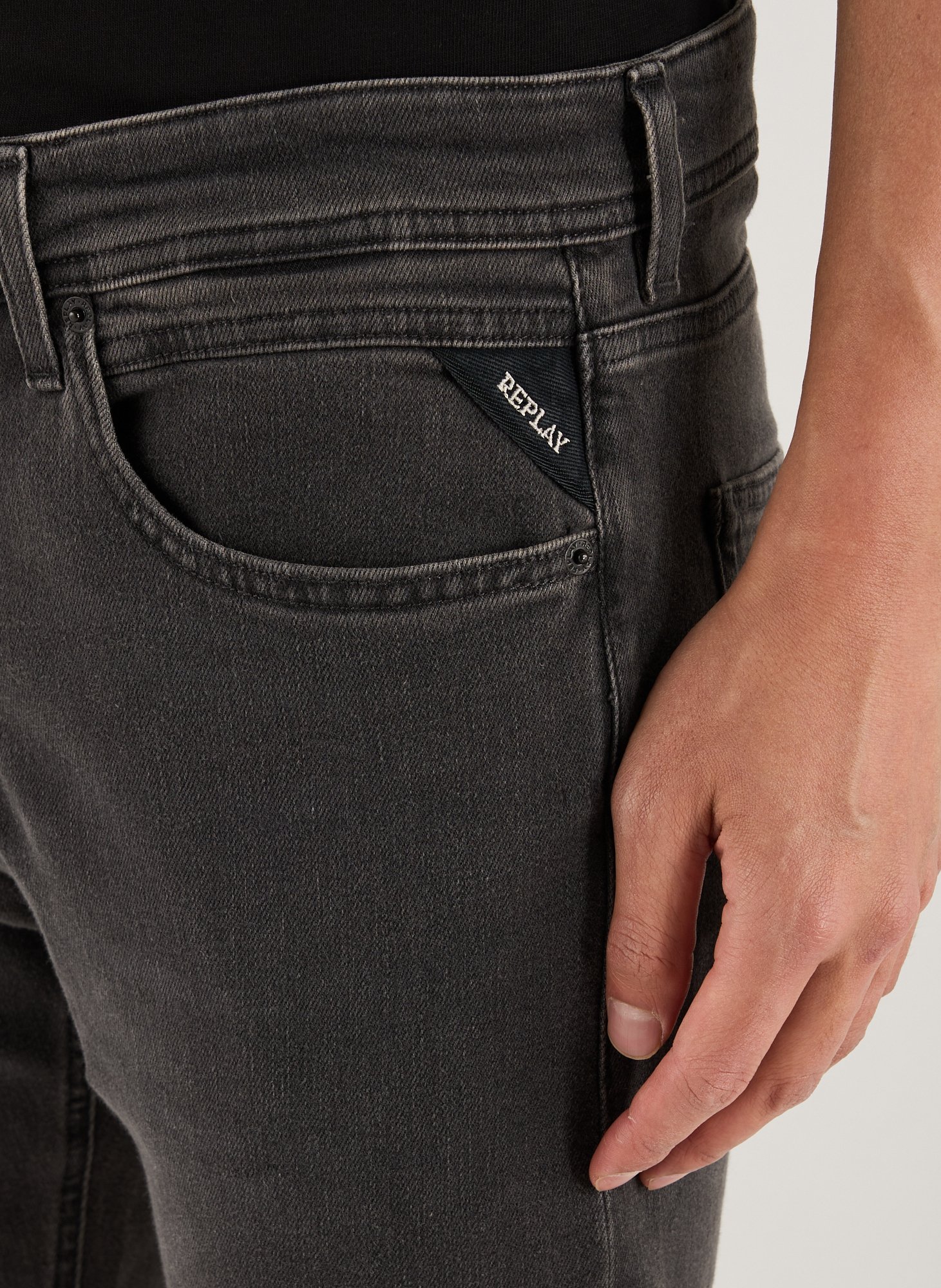 Jeans droit en coton mélangé REPLAY Gris