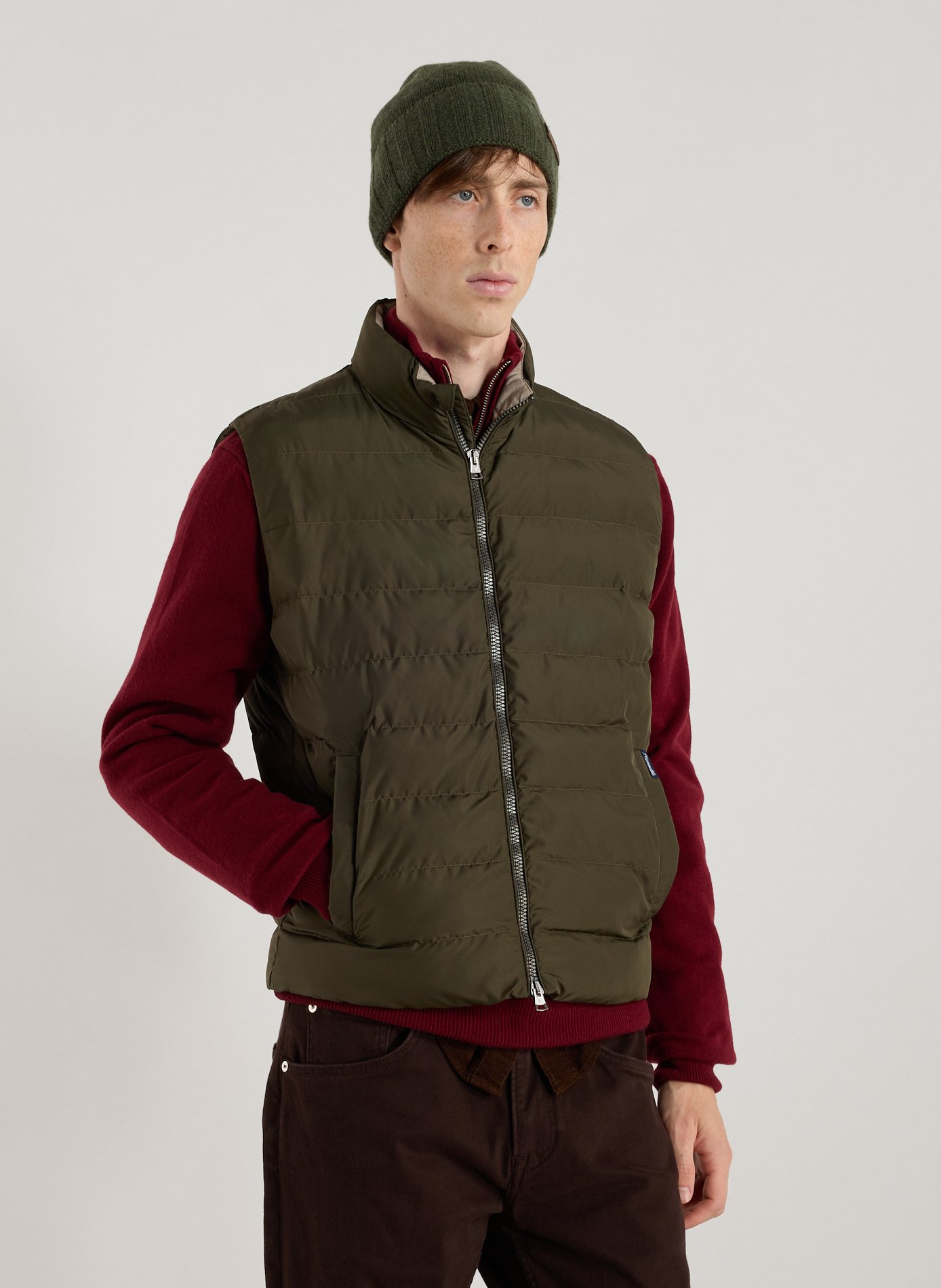 FACONNABLE Blouson matelassé sans manches Kaki