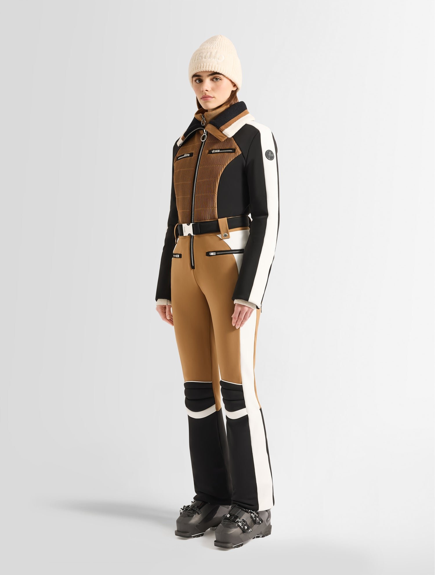 Combinaison de ski jorket col tailleur coupe ajusté FUSALP Beige