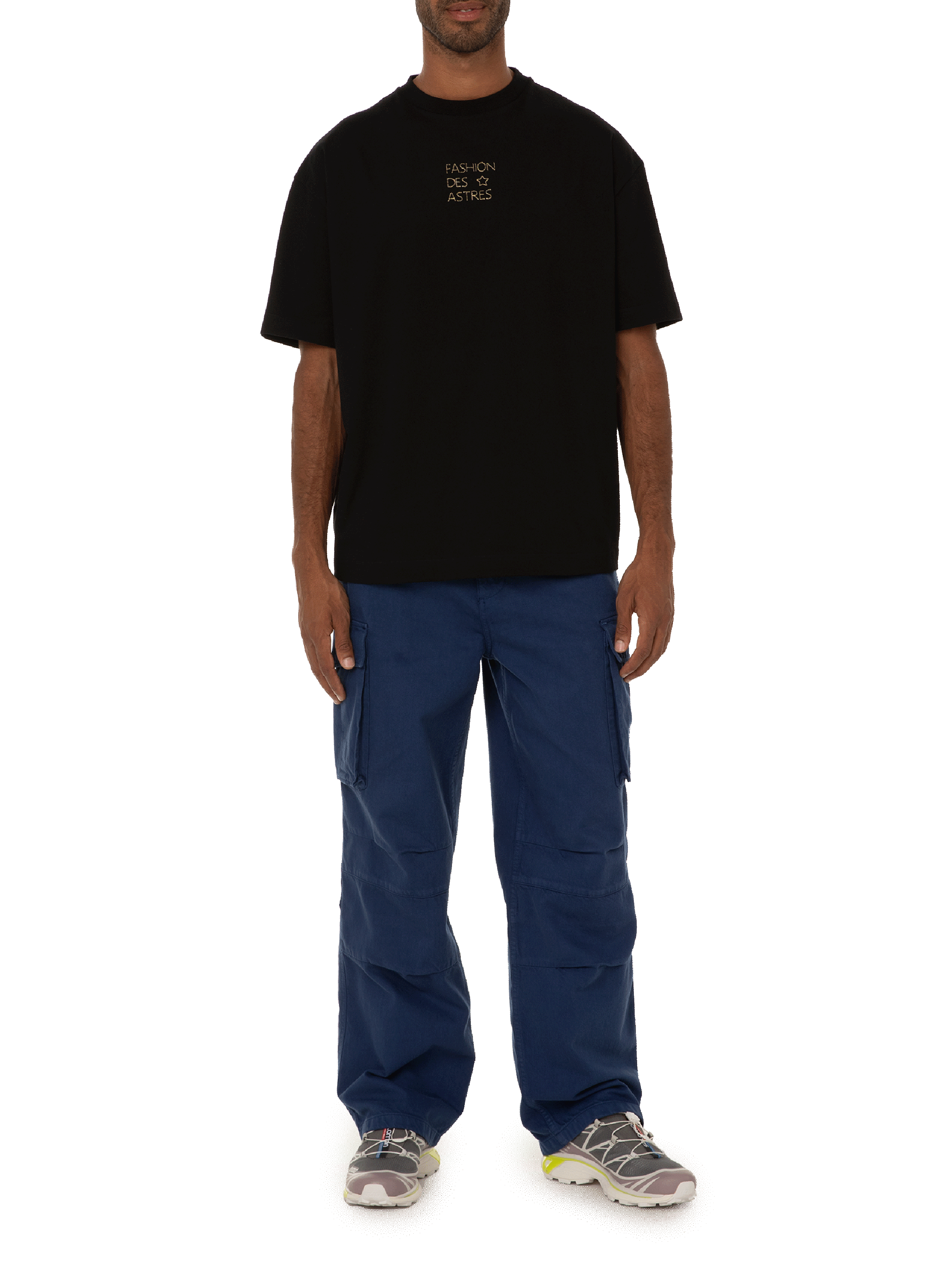 T-shirt with embroidered inscription SAISON 1865 Black