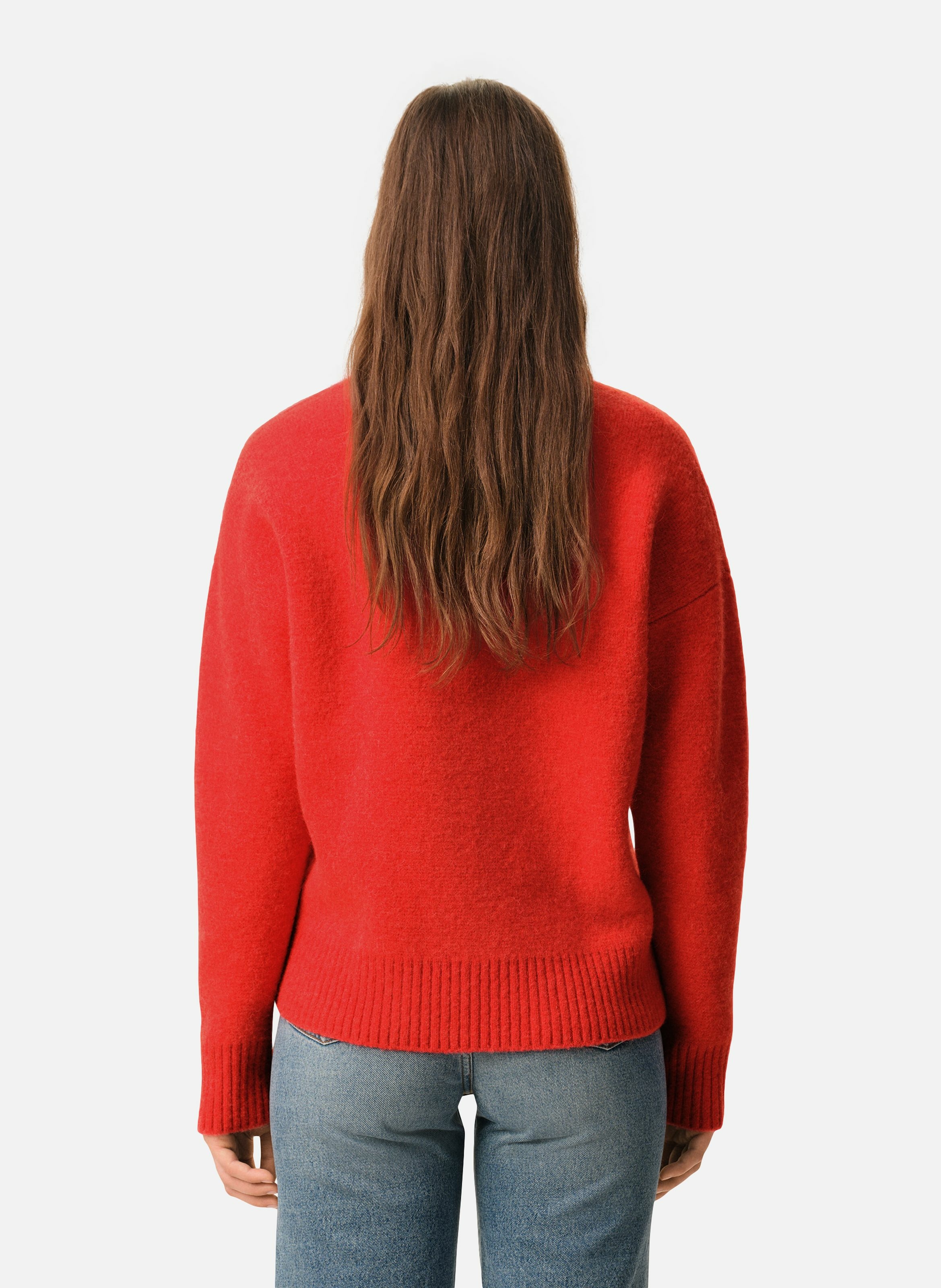 Polo ami de coeur en alpaga unisexe AMI PARIS Rouge