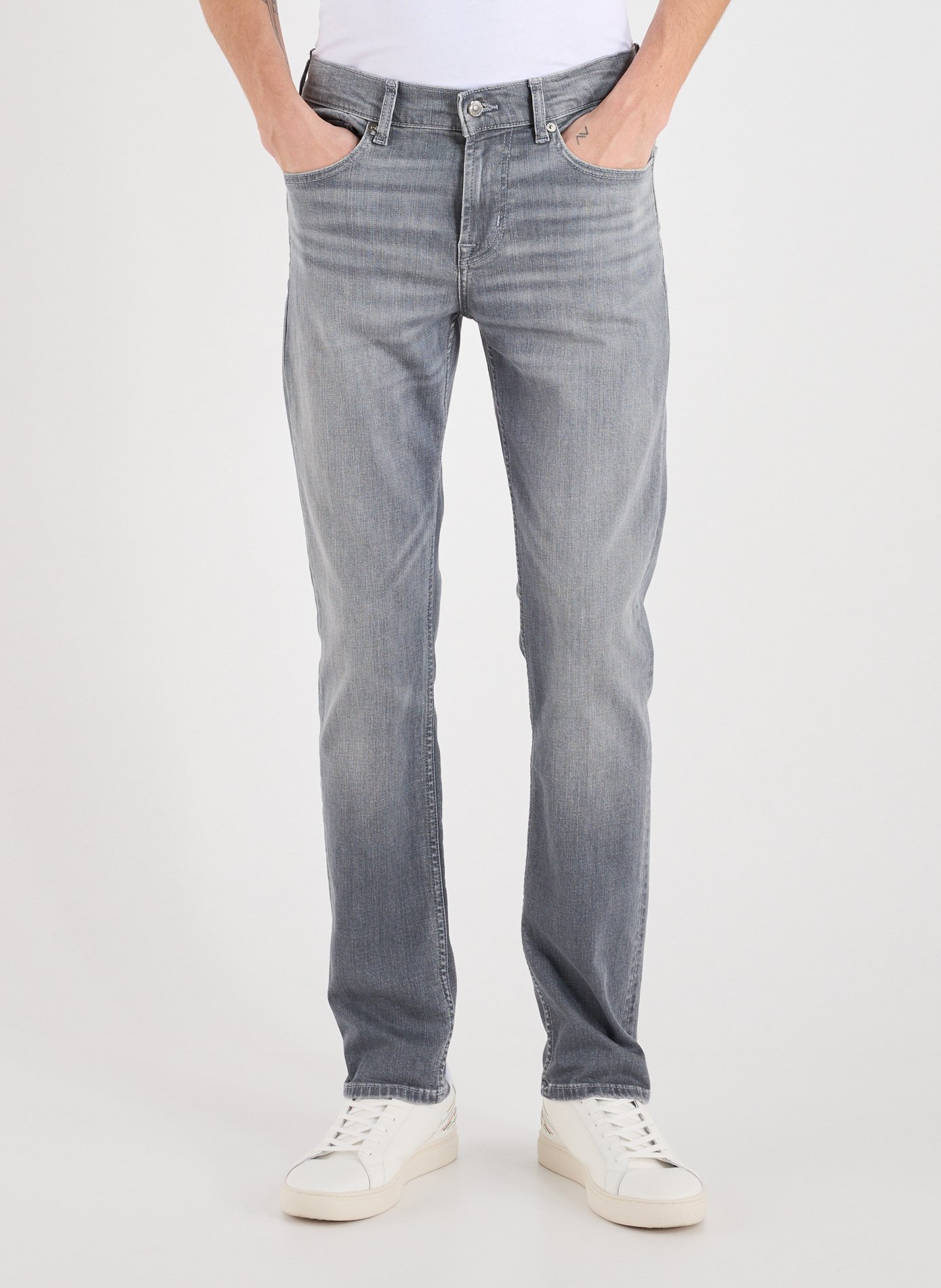 7 FOR ALL MANKIND Slim cotton jeans Grey