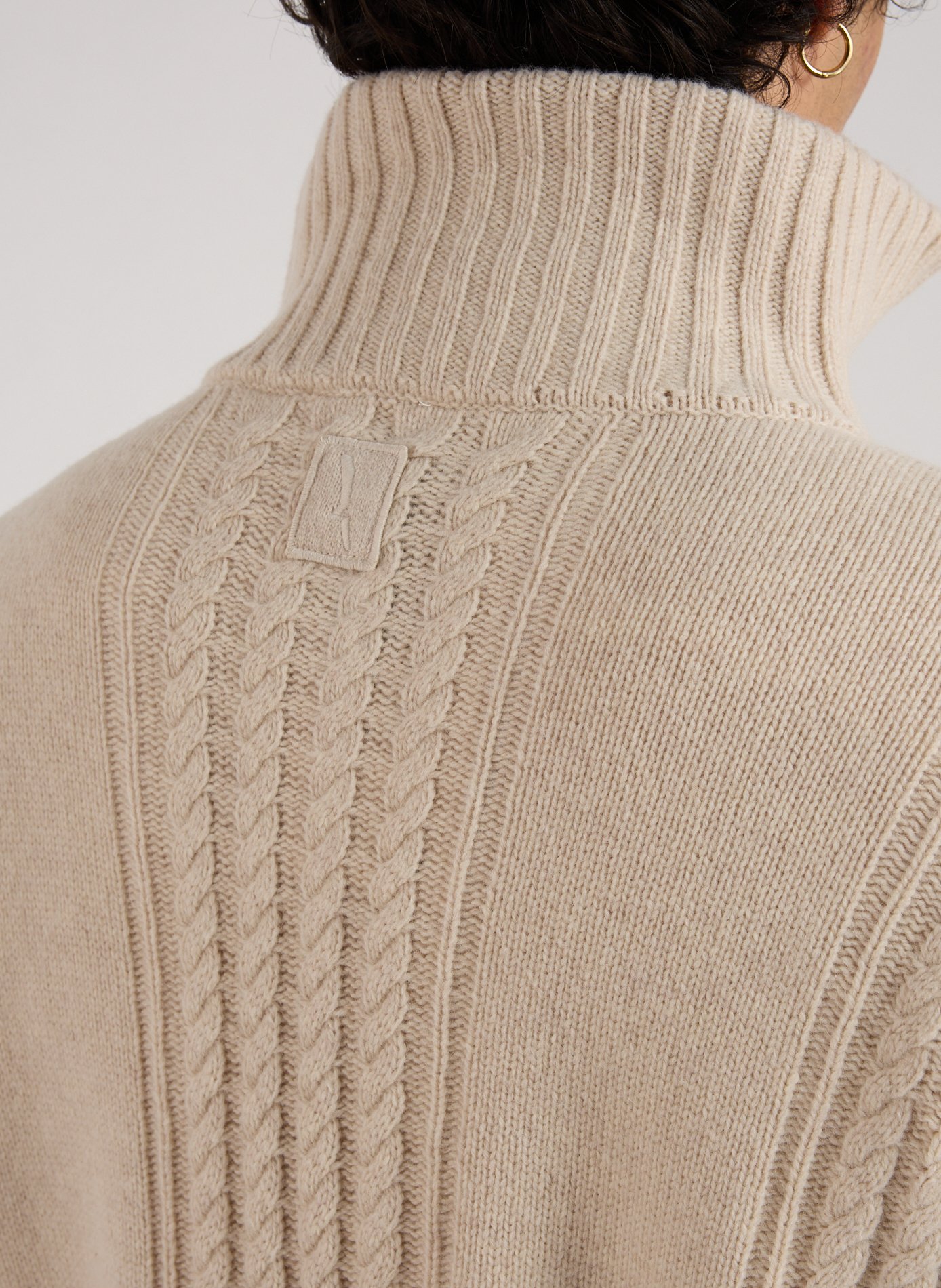 Pull col zippé en laine mélangée AIGLE Beige