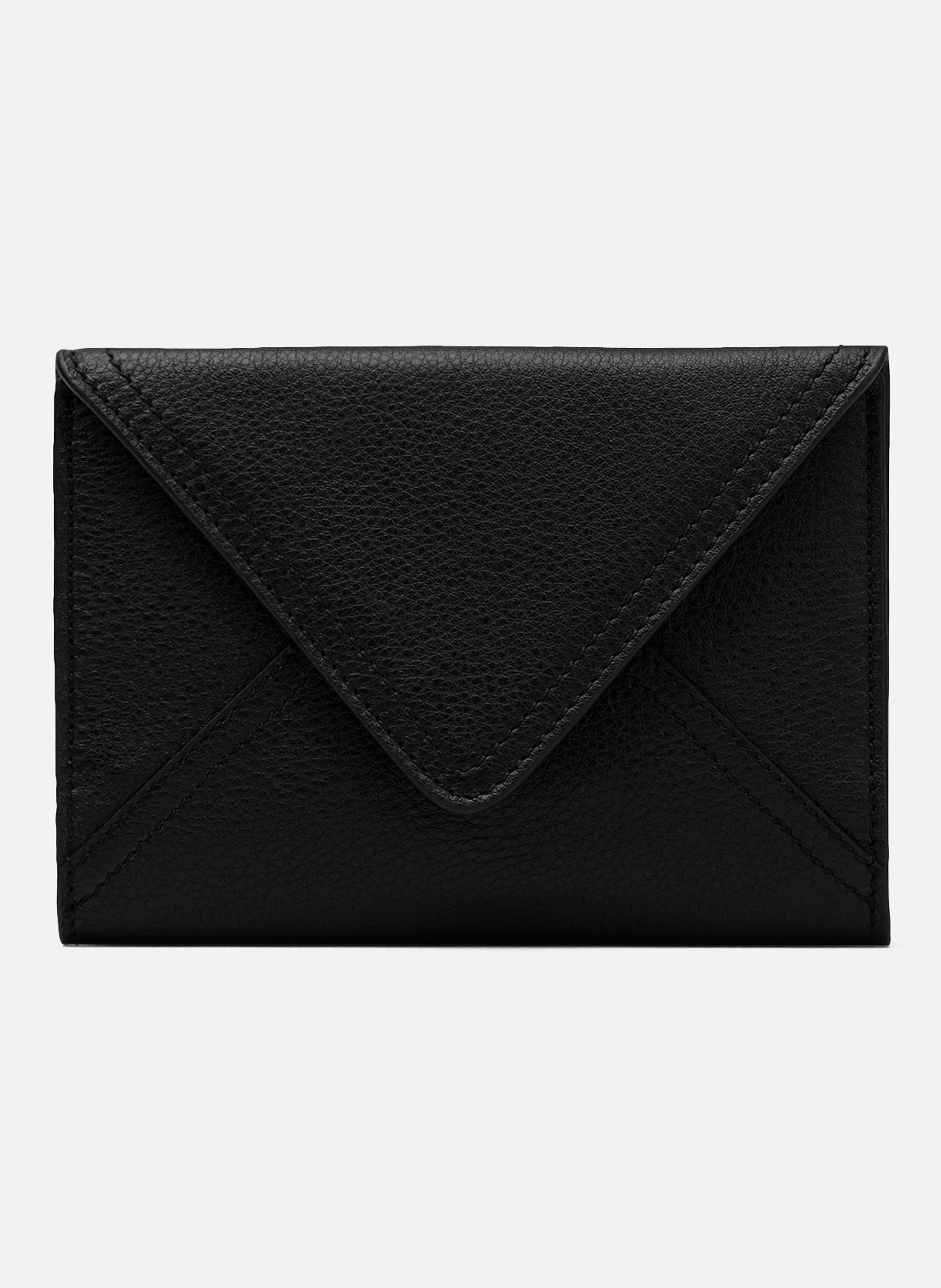 Porte passeport enveloppe etienne unisexe en cuir de taurillon AMI PARIS Noir