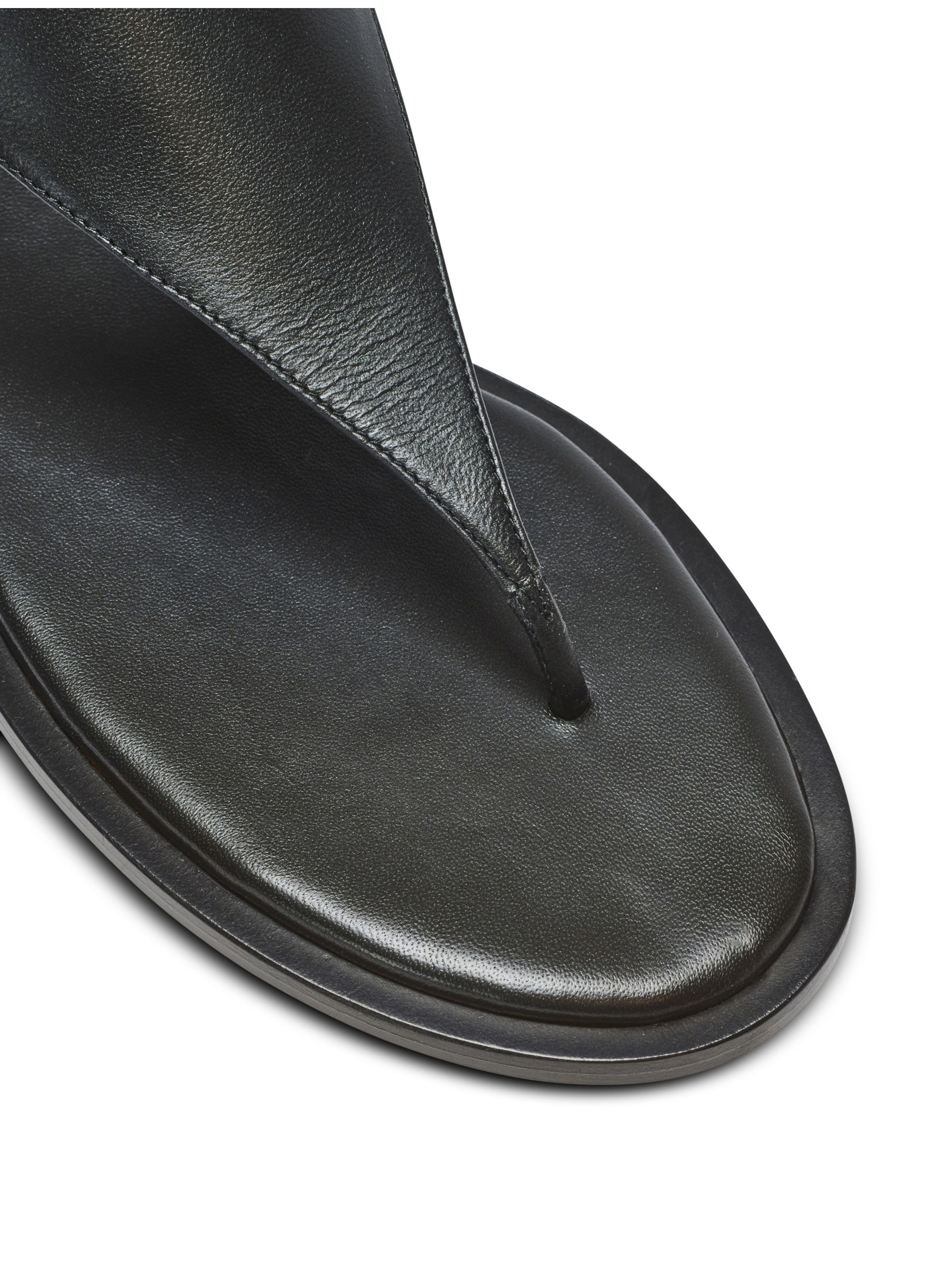 Sandales plates entre-doigts anthem en cuir d’agneau BALMAIN Noir