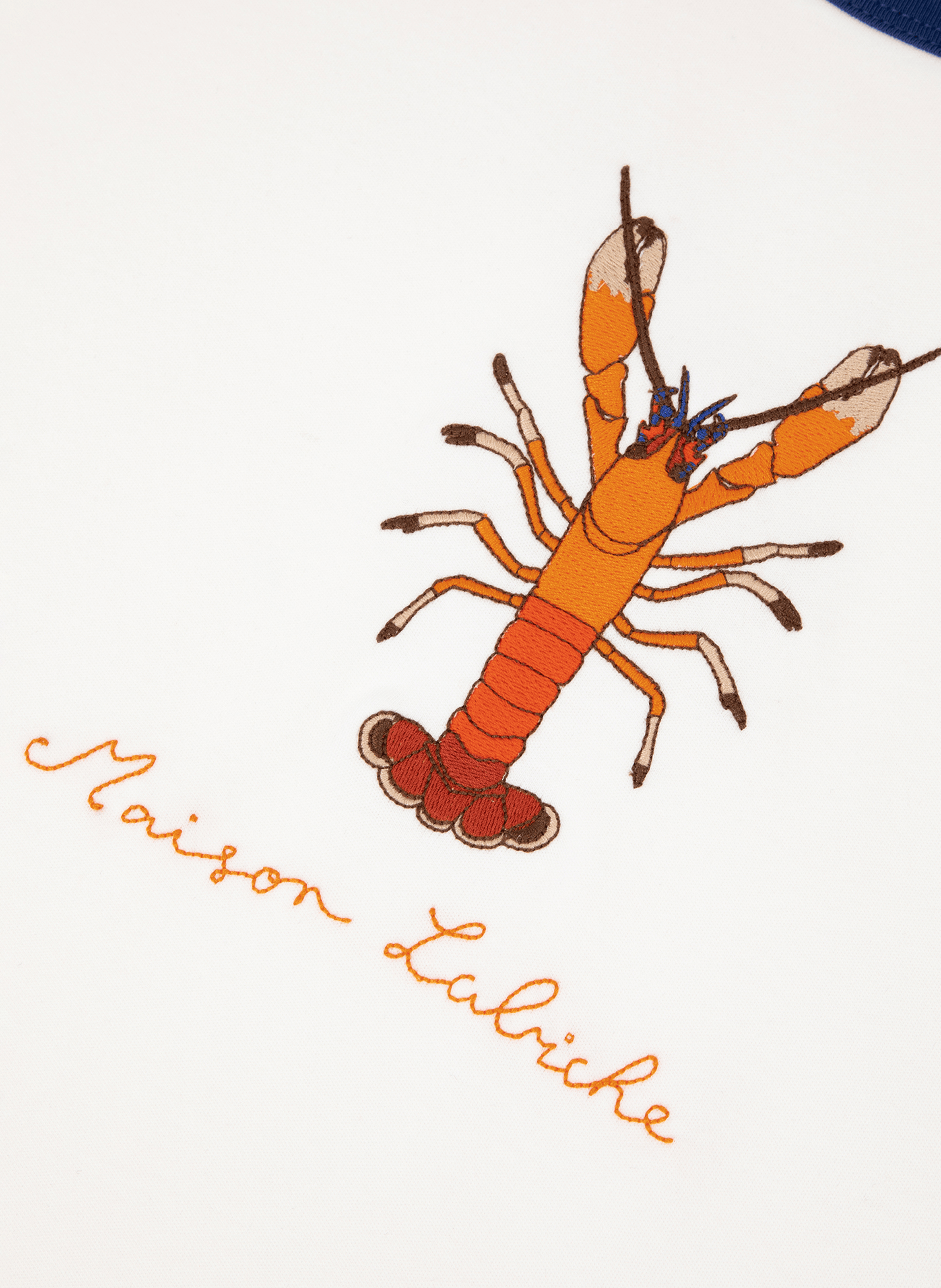 T-shirt droit brodé Montherlant en coton biologique MAISON LABICHE Blanc