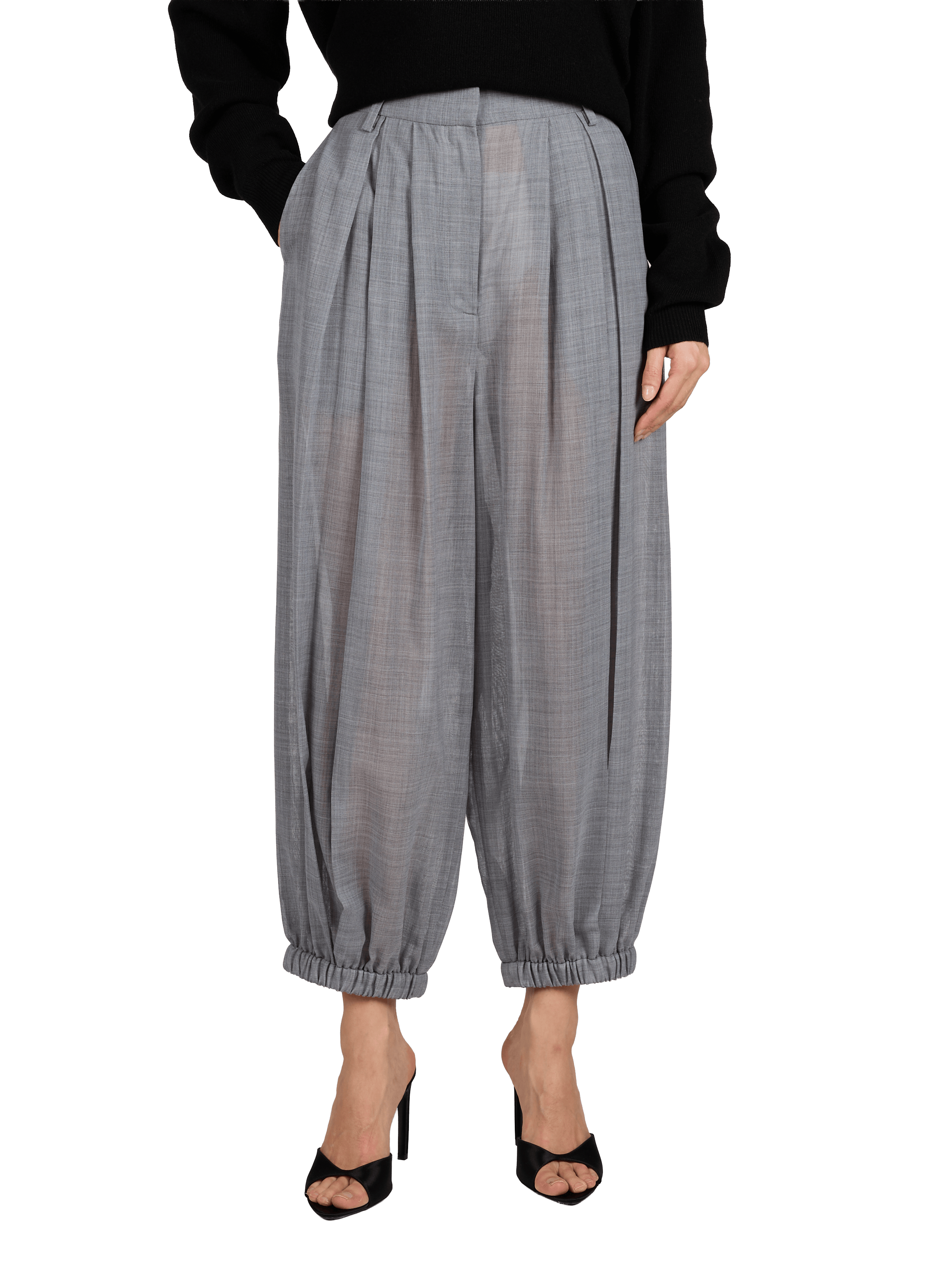 Mixed wool balloon pants TIBI Grey