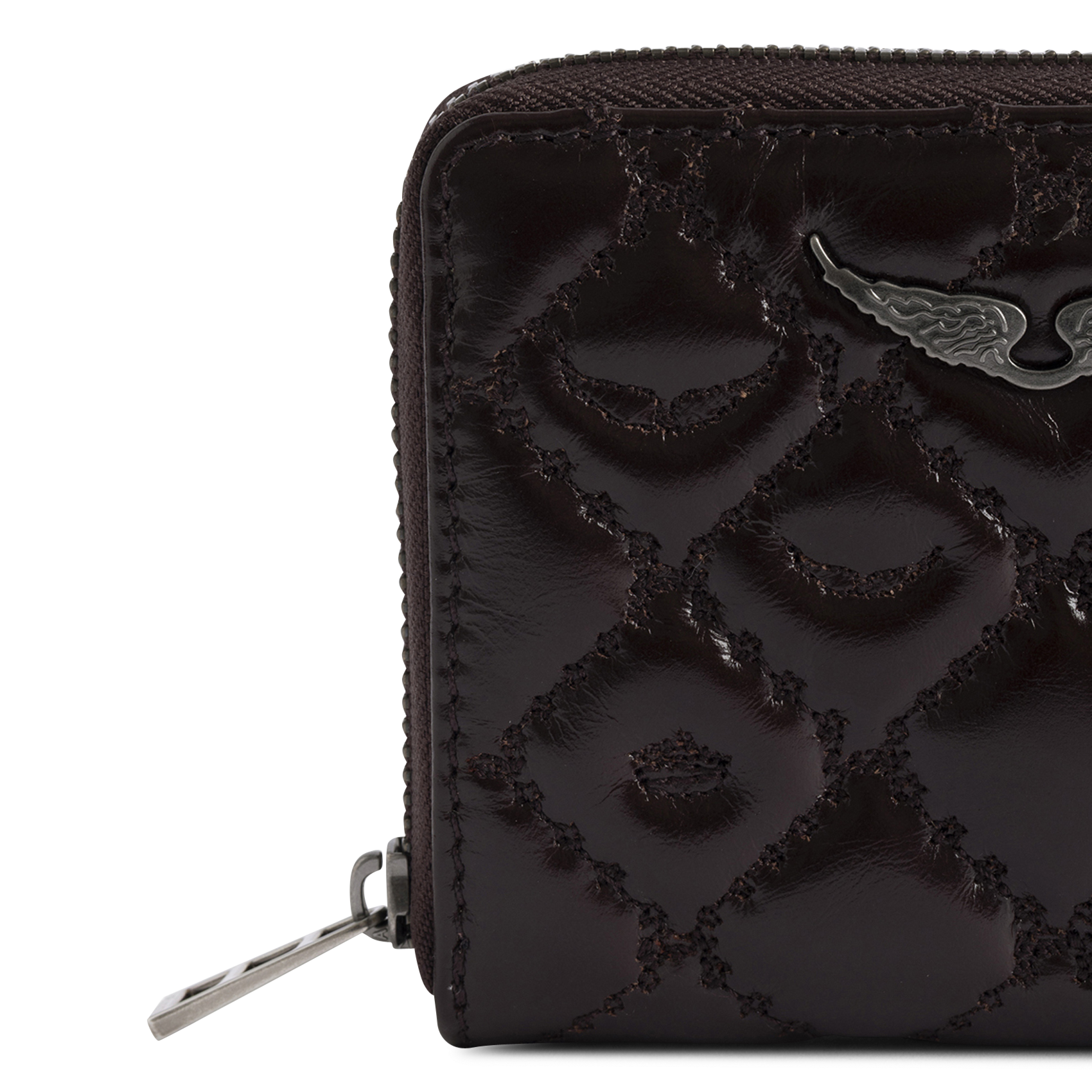 Portefeuille en cuir matelassé mini zv ZADIG&VOLTAIRE Marron