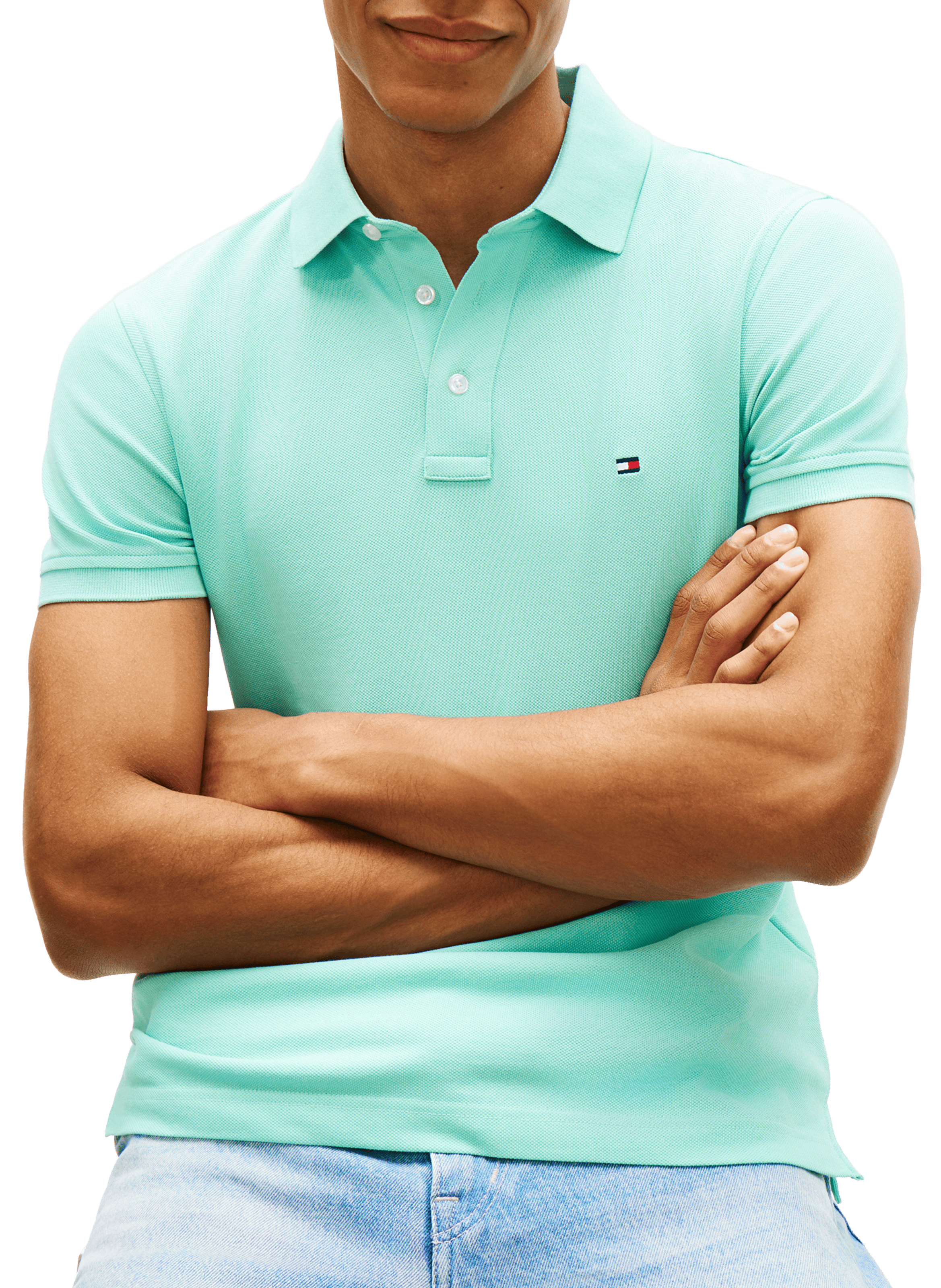 Polo en coton organique Bleu