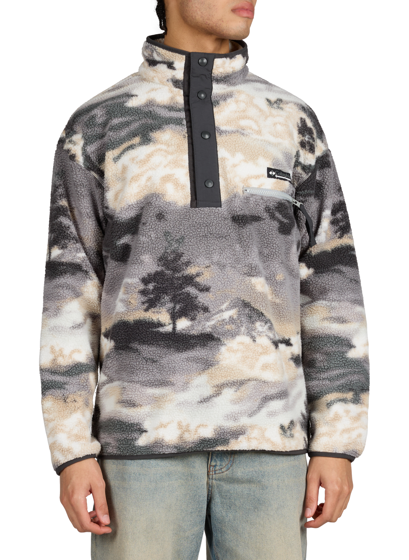 Helvetia printed fleece COLUMBIA Grey