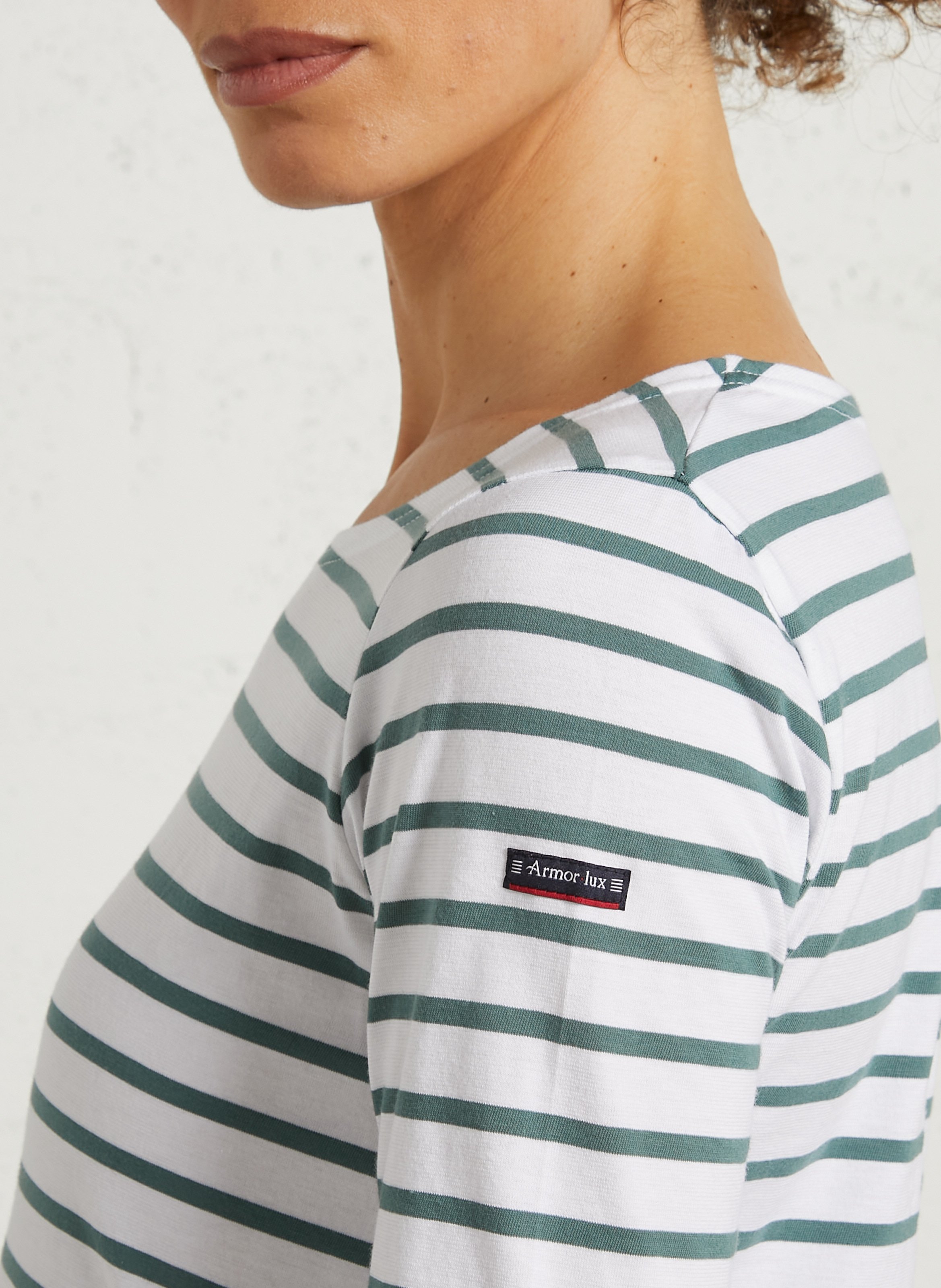 Tee-shirt droit col rond en coton ARMOR-LUX Blanc