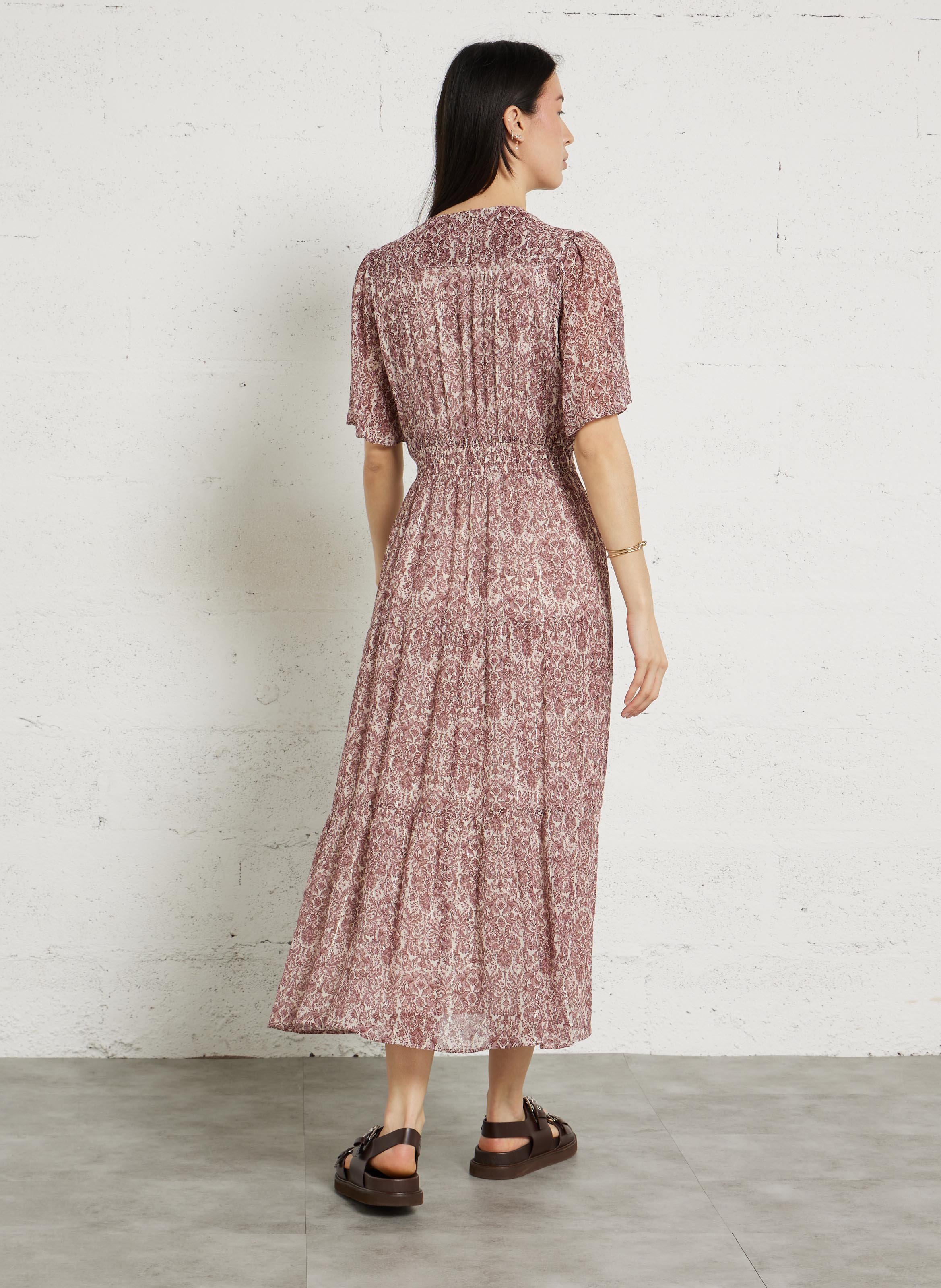 Robe cache-cœur évasée imprimée loumia MAISON 123 Violet