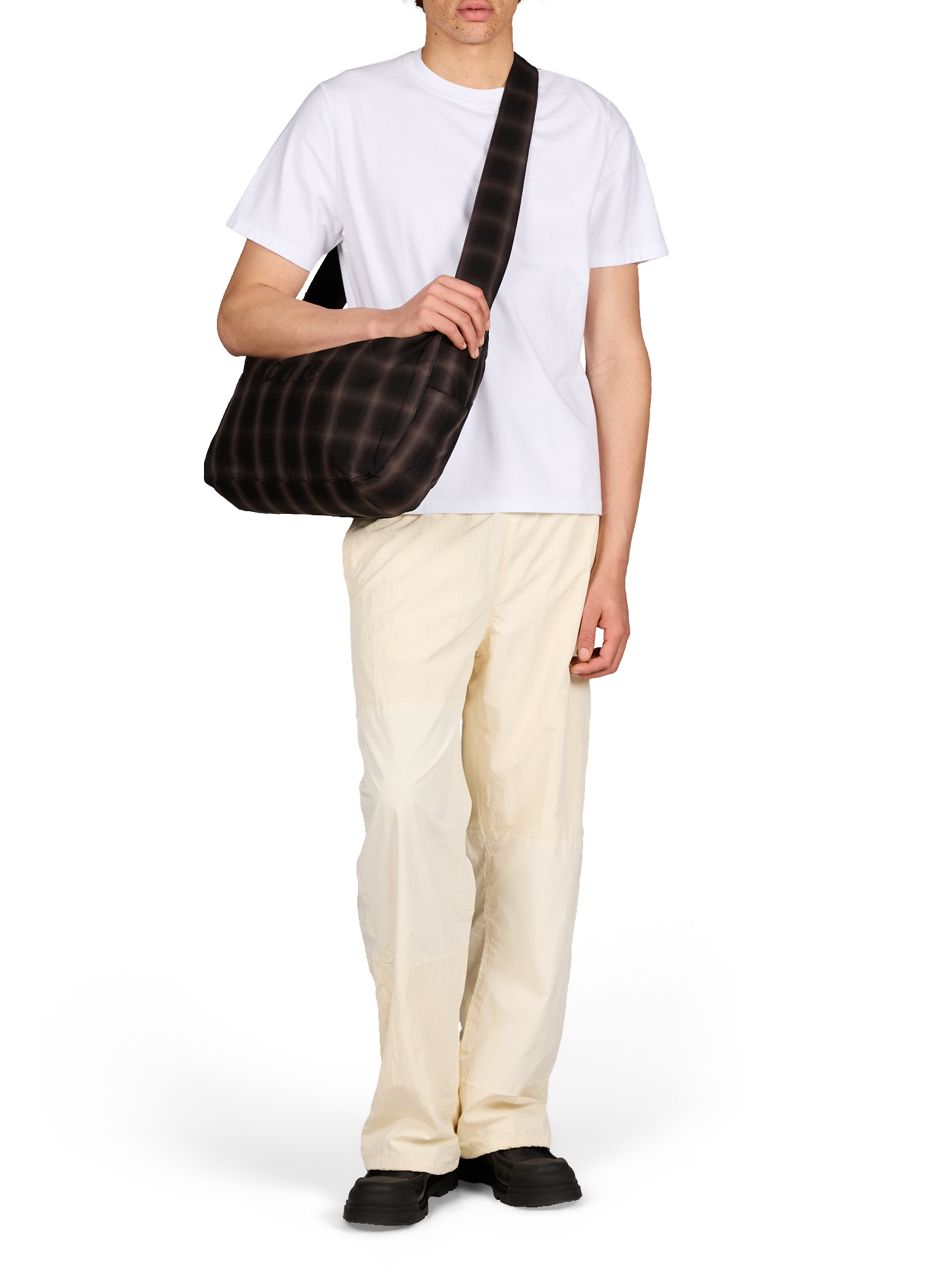 Borsa a tracolla a quadri ARTE ANTWERP Nero