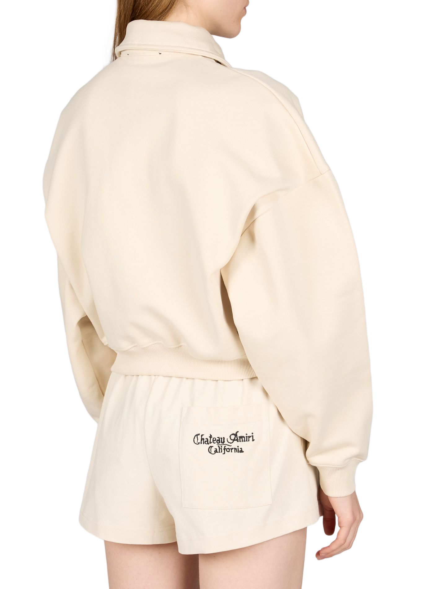 Pull brodé col polo en coton AMIRI Blanc