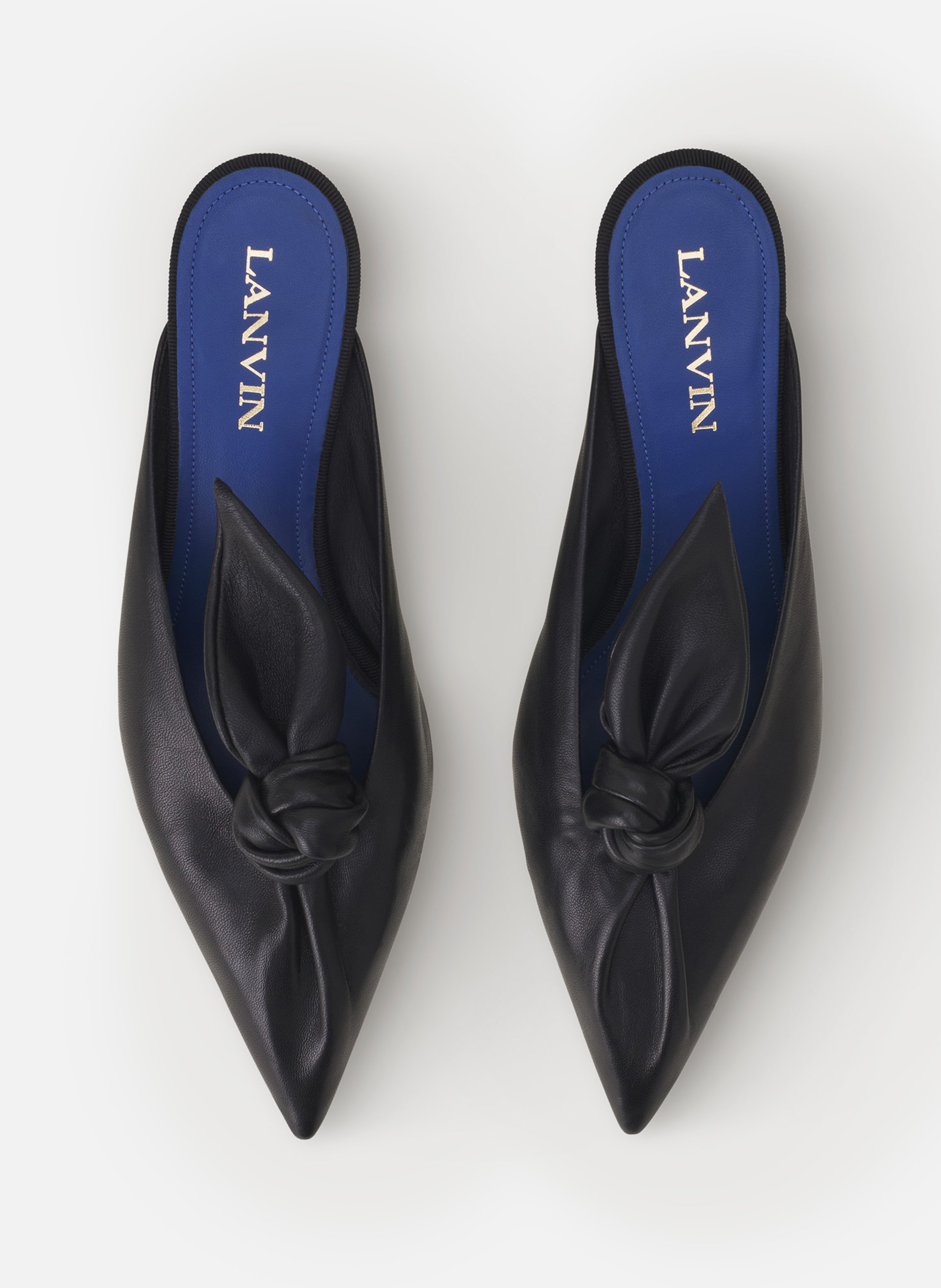 Mule à talon midnight step noeud en cuir LANVIN Noir