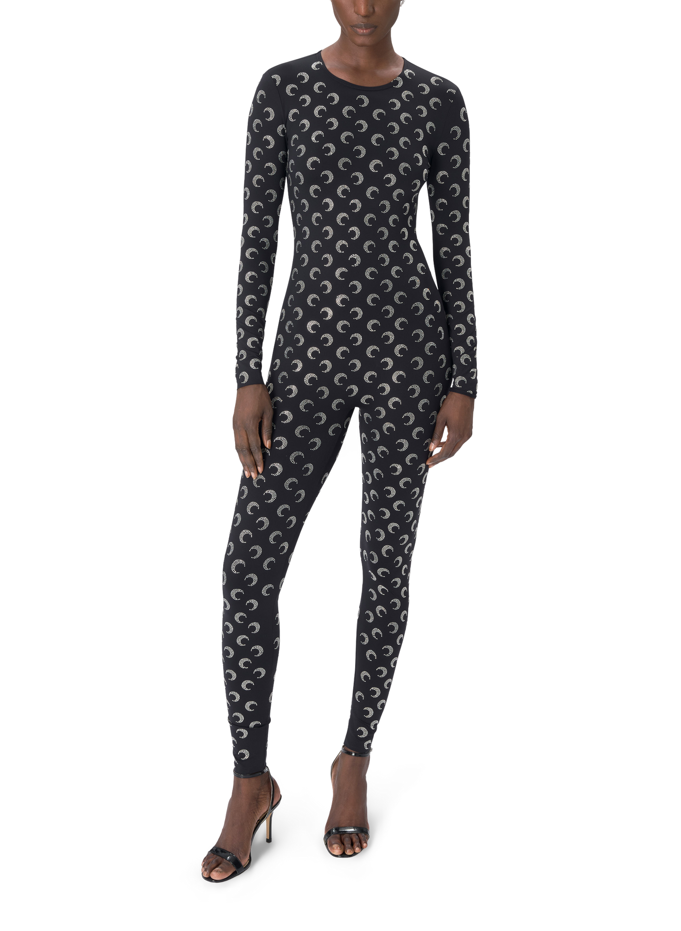Combinaison moon strass jersey MARINE SERRE Noir