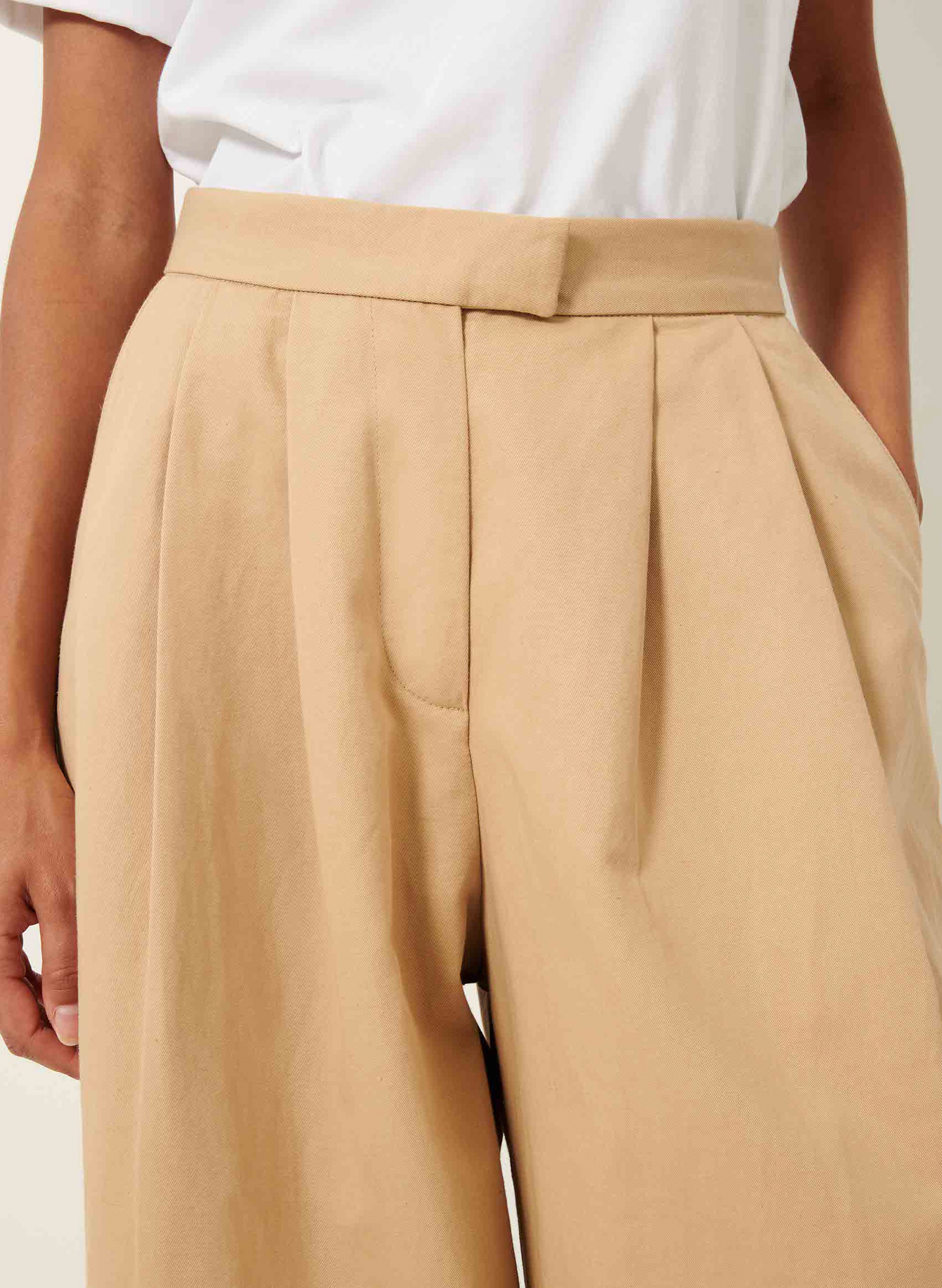Pantalon large en coton mélangé rivera | Beige SESSUN Femme