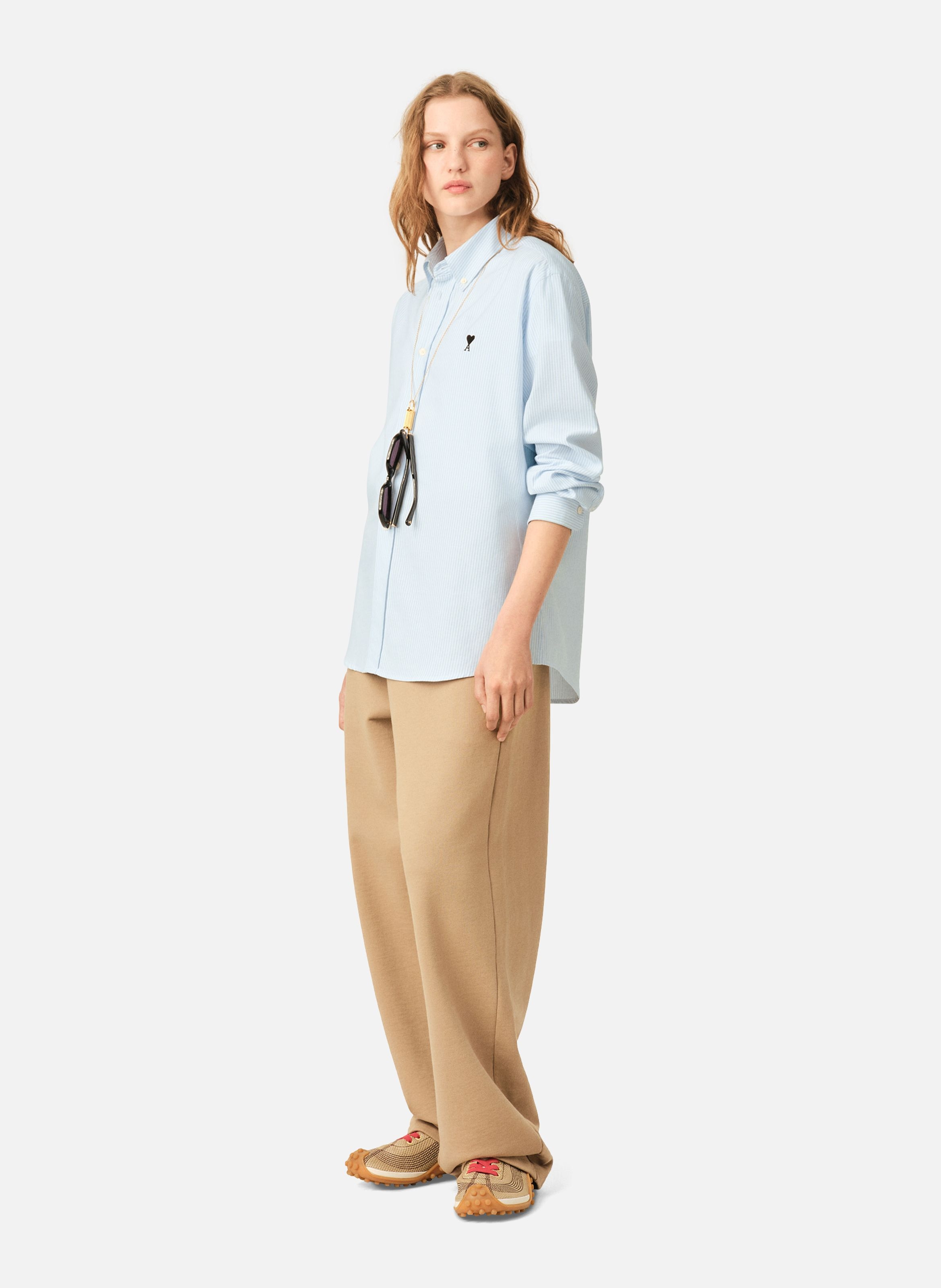 Chemise rayée unisexe en coton ami de coeur AMI PARIS Bleu