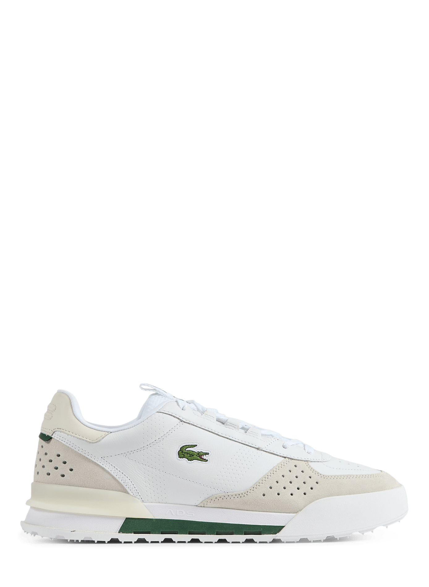 Mixed leather low-top sneakers LACOSTE White