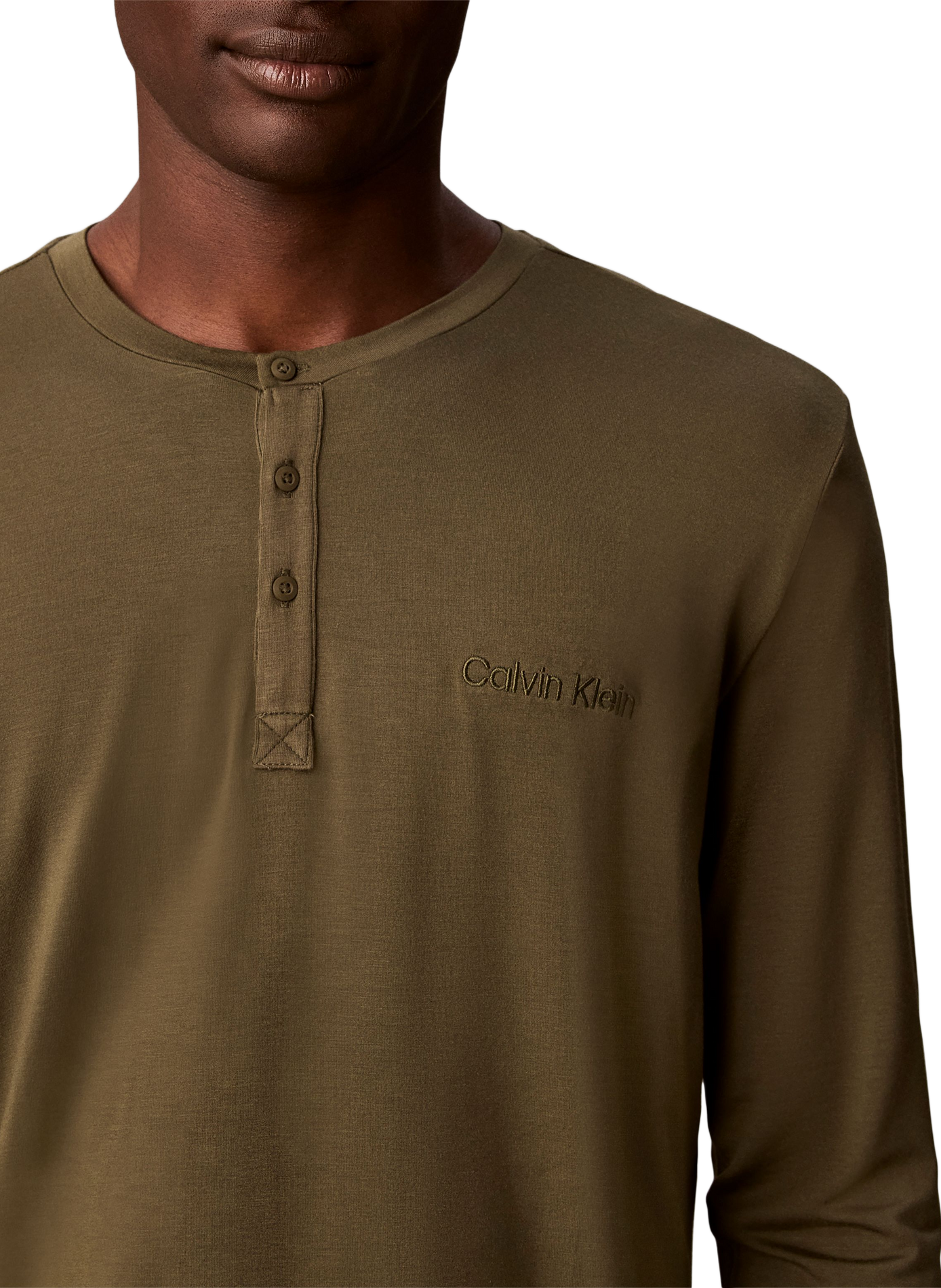 Pyjama-Langarm-T-Shirt CALVIN KLEIN Khaki