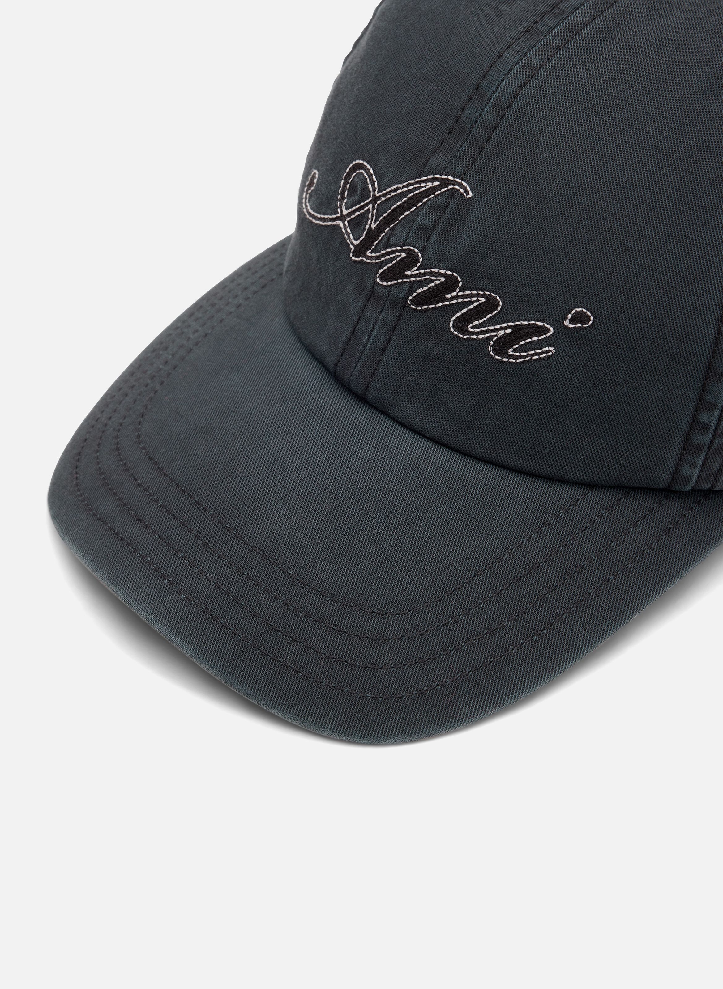 Casquette unisexe en coton broderie ami paris AMI PARIS Noir