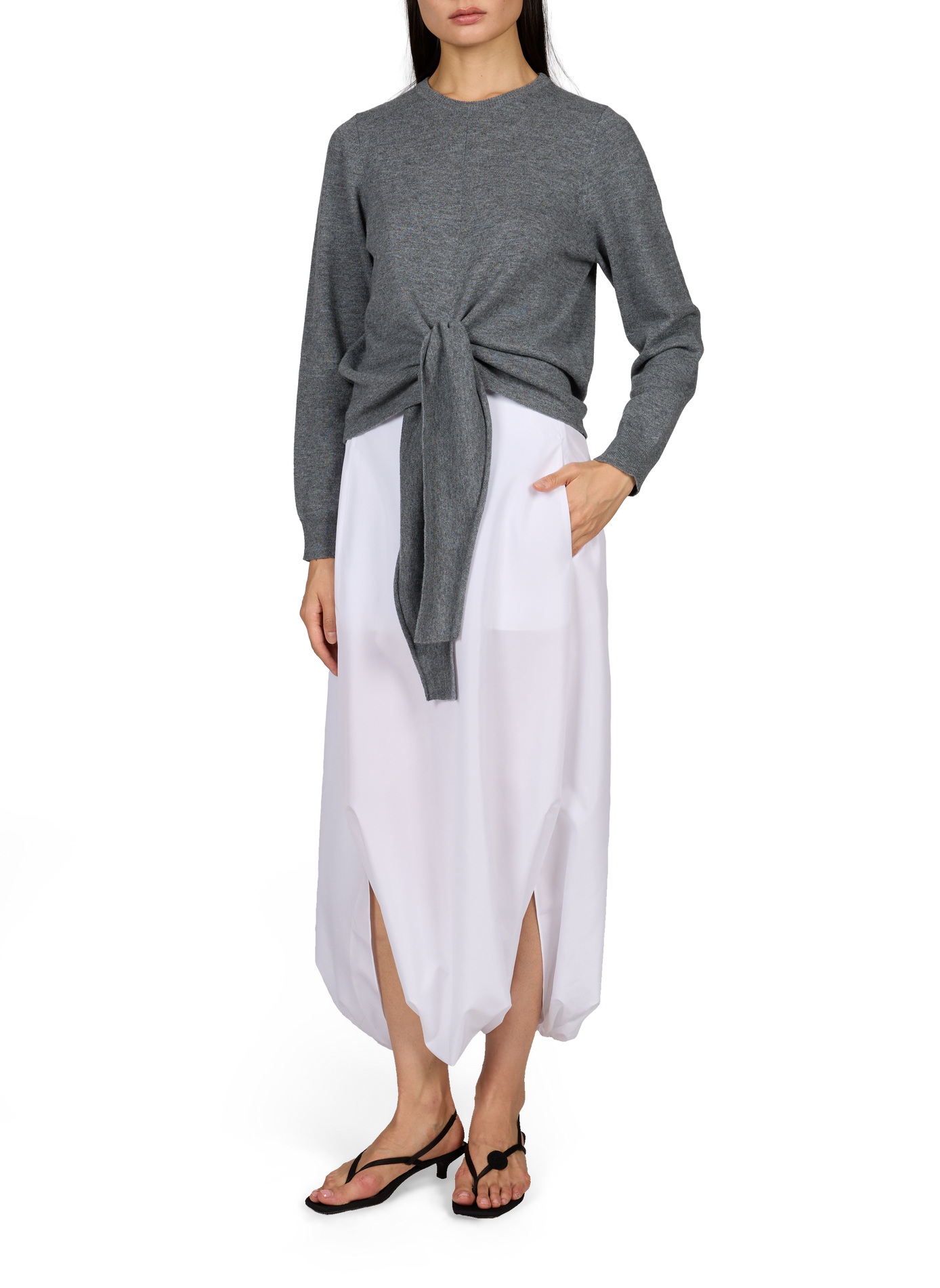 Straight wool jumper TELA Grey