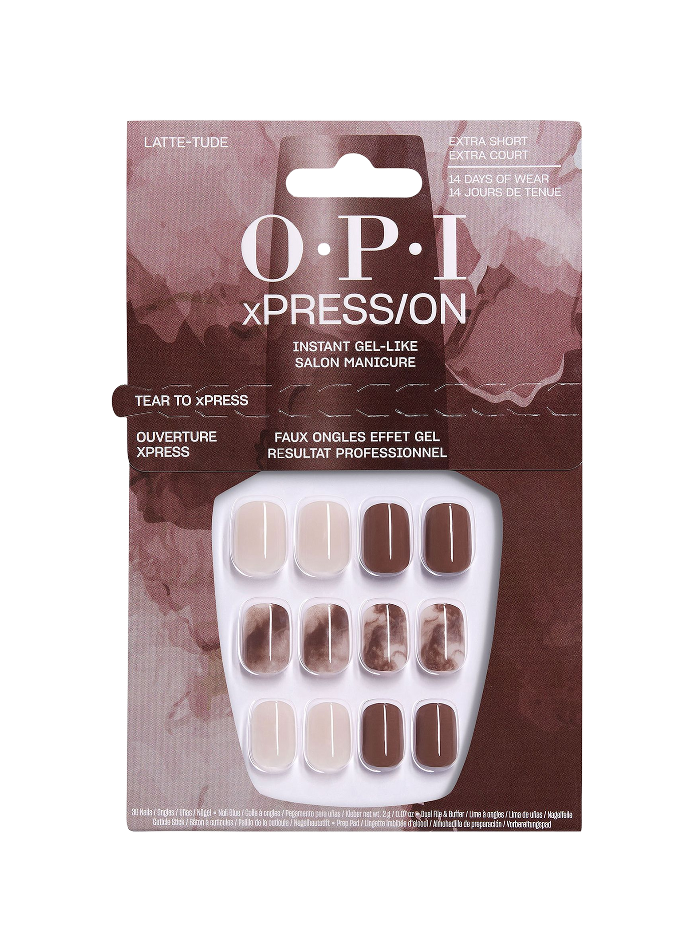 Latte-tude - xPress/On
Actitud de café - xPress/On OPI Marron moyen & beige