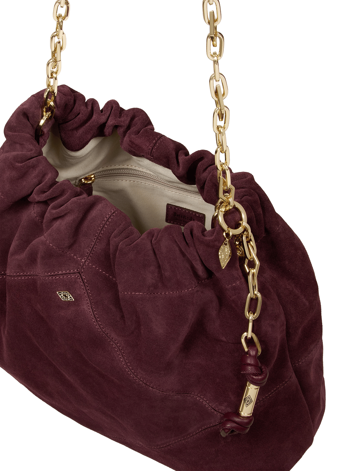Sac porté épaule en cuir june tote BA&SH Violet
