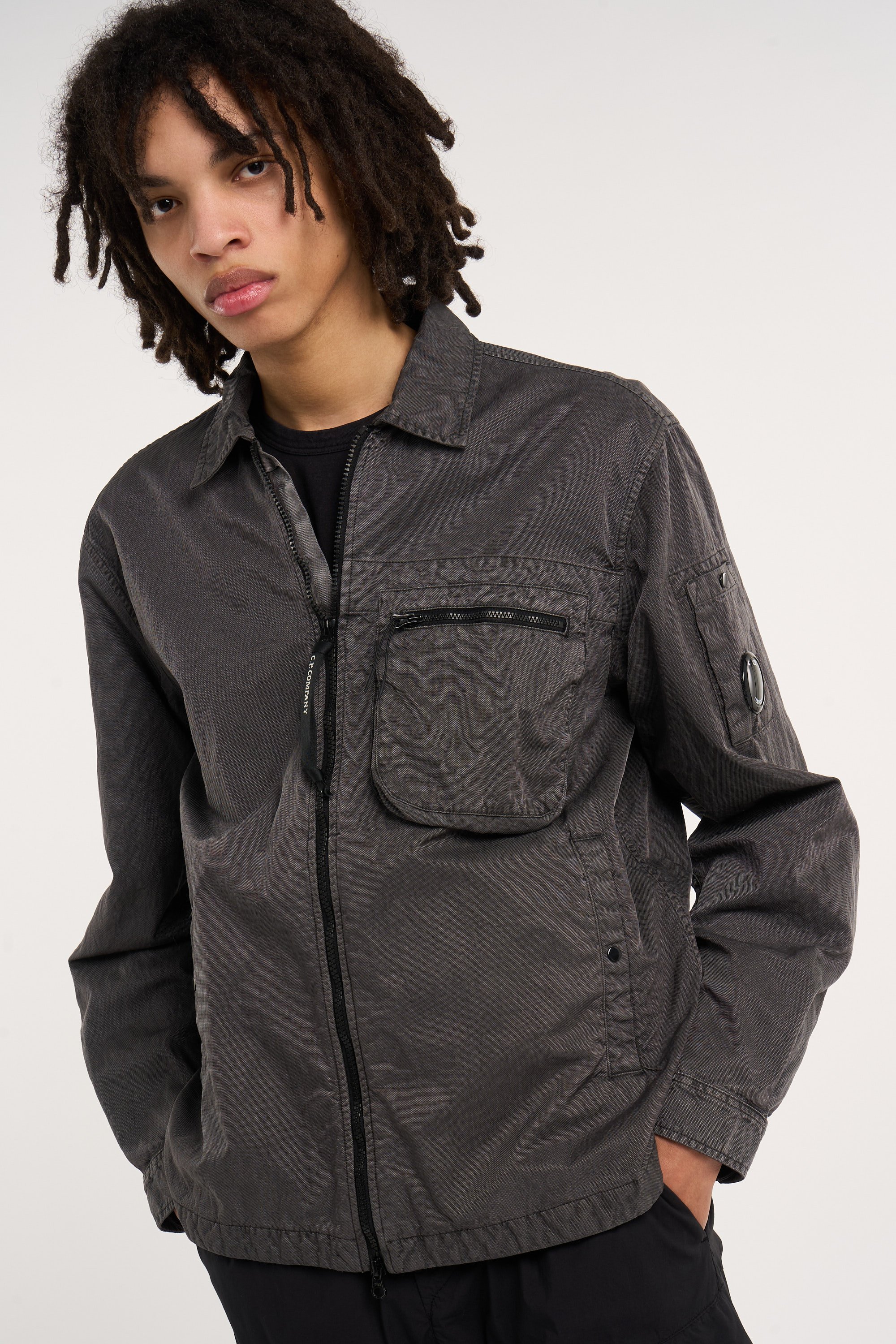 Surchemise panama-r zipped lens overshirt CP COMPANY Kaki